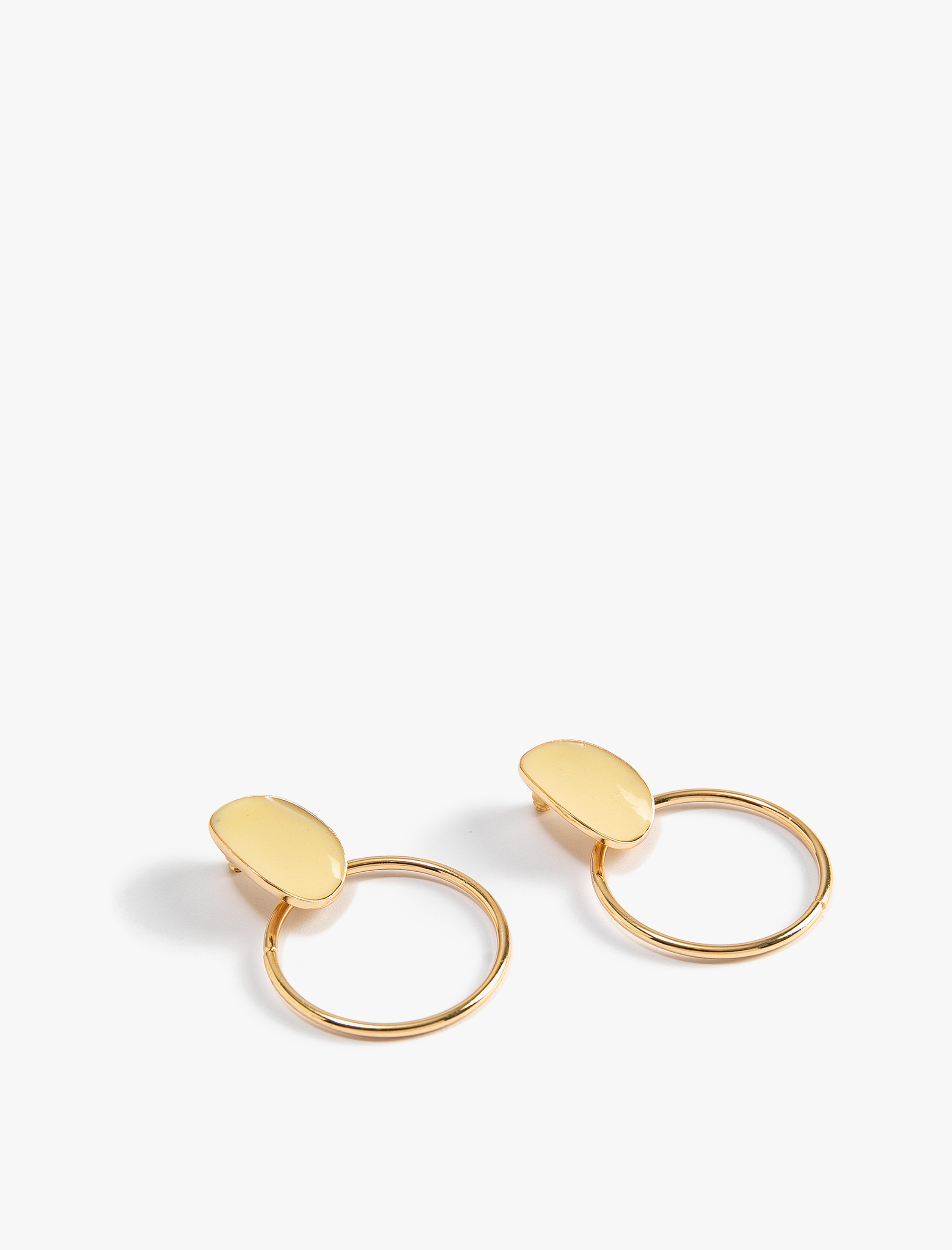  Kadın Halka Küpe Renkli Taş Detaylı