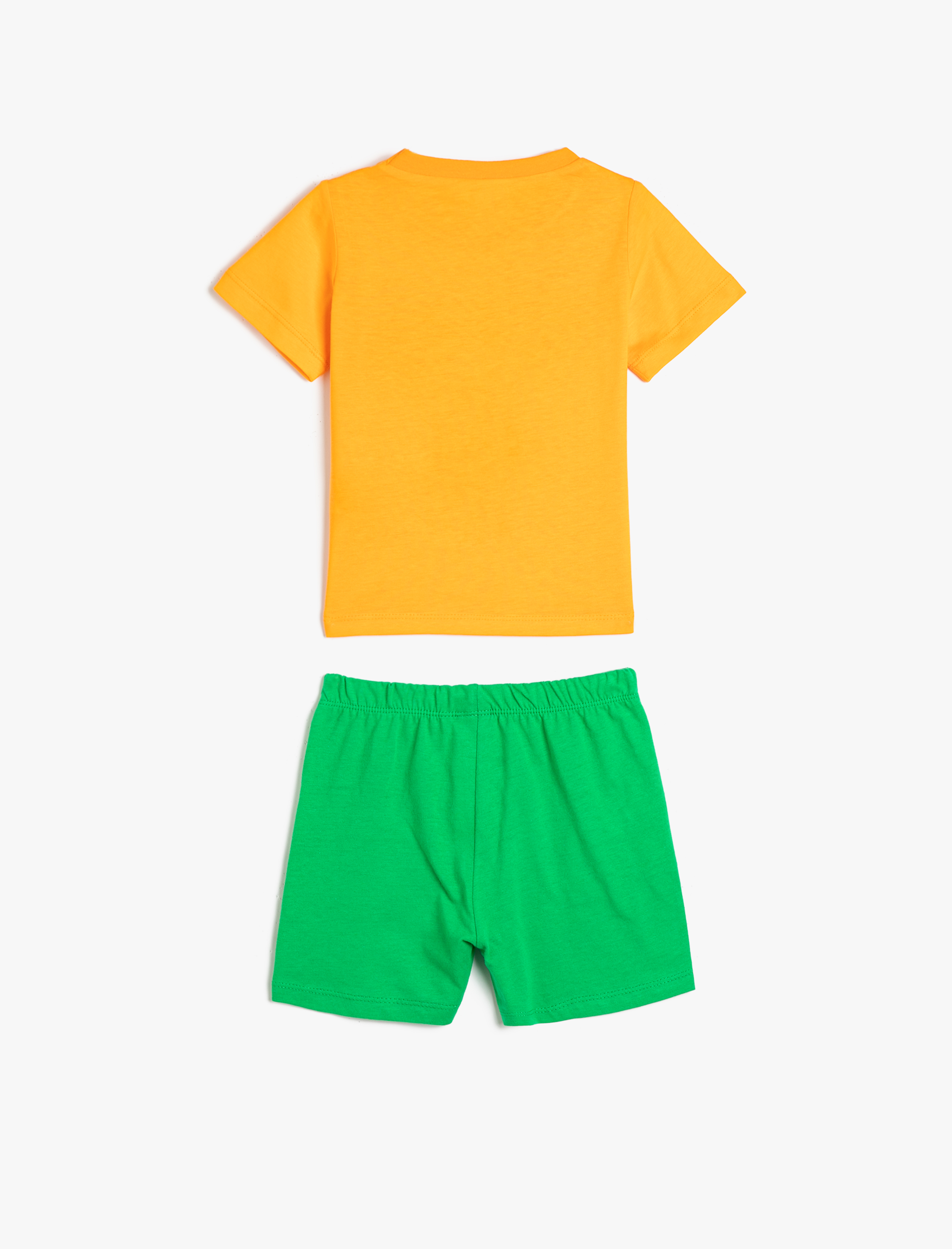  Erkek Bebek Şort Tişört Takım Baskılı Pamuklu