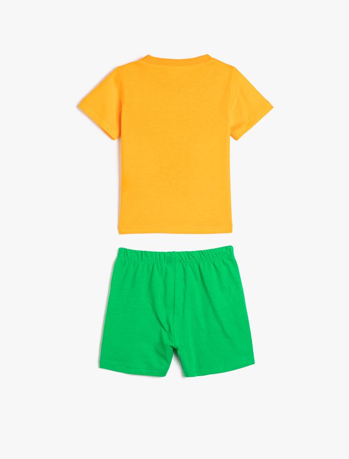 Erkek Bebek Şort Tişört Takım Baskılı Pamuklu