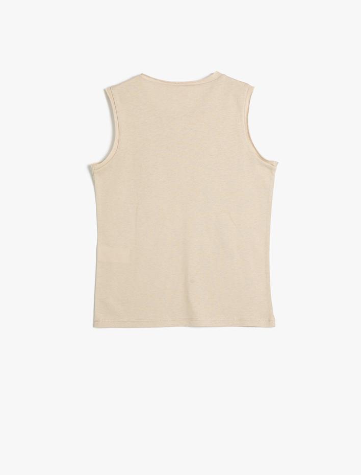 Erkek Çocuk Atlet Bisiklet Yaka Dinozor Baskılı Pamuklu