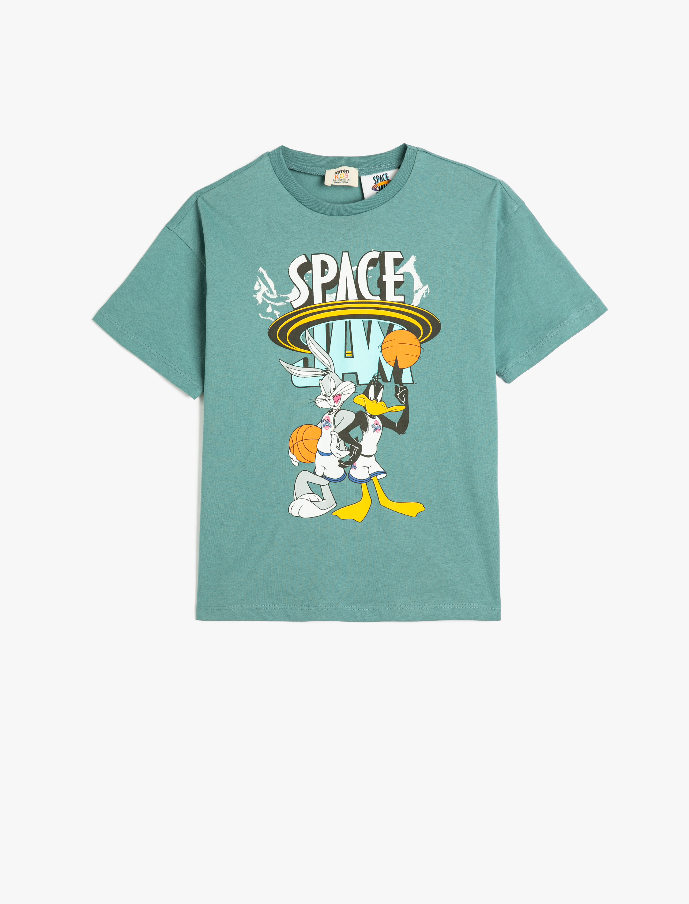  Erkek Çocuk Space Jam Tişört Lisanslı Kısa Kollu Bisiklet Yaka Pamuklu