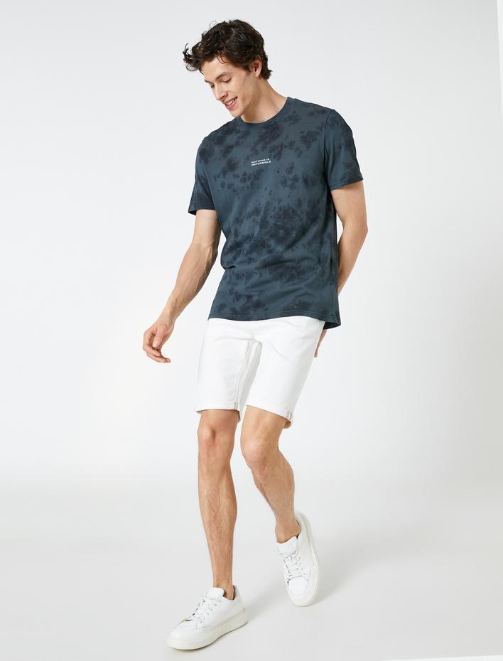  Kot Şort Katlı Paça Detaylı Düğmeli Cepli Pamuklu