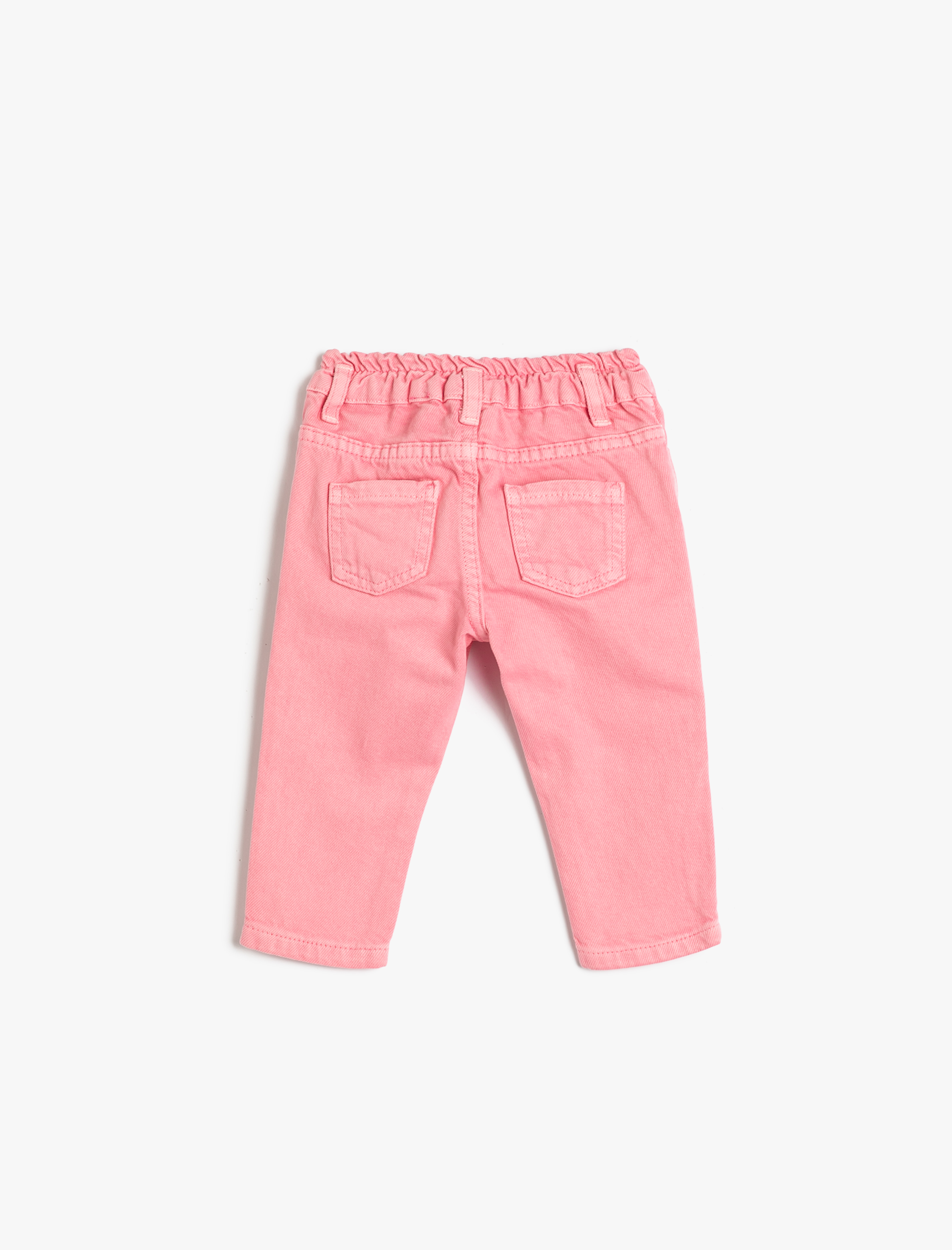  Kız Bebek Kot Pantolon, Beli Lastikli, Pamuklu, Cepli -  Slim Jean