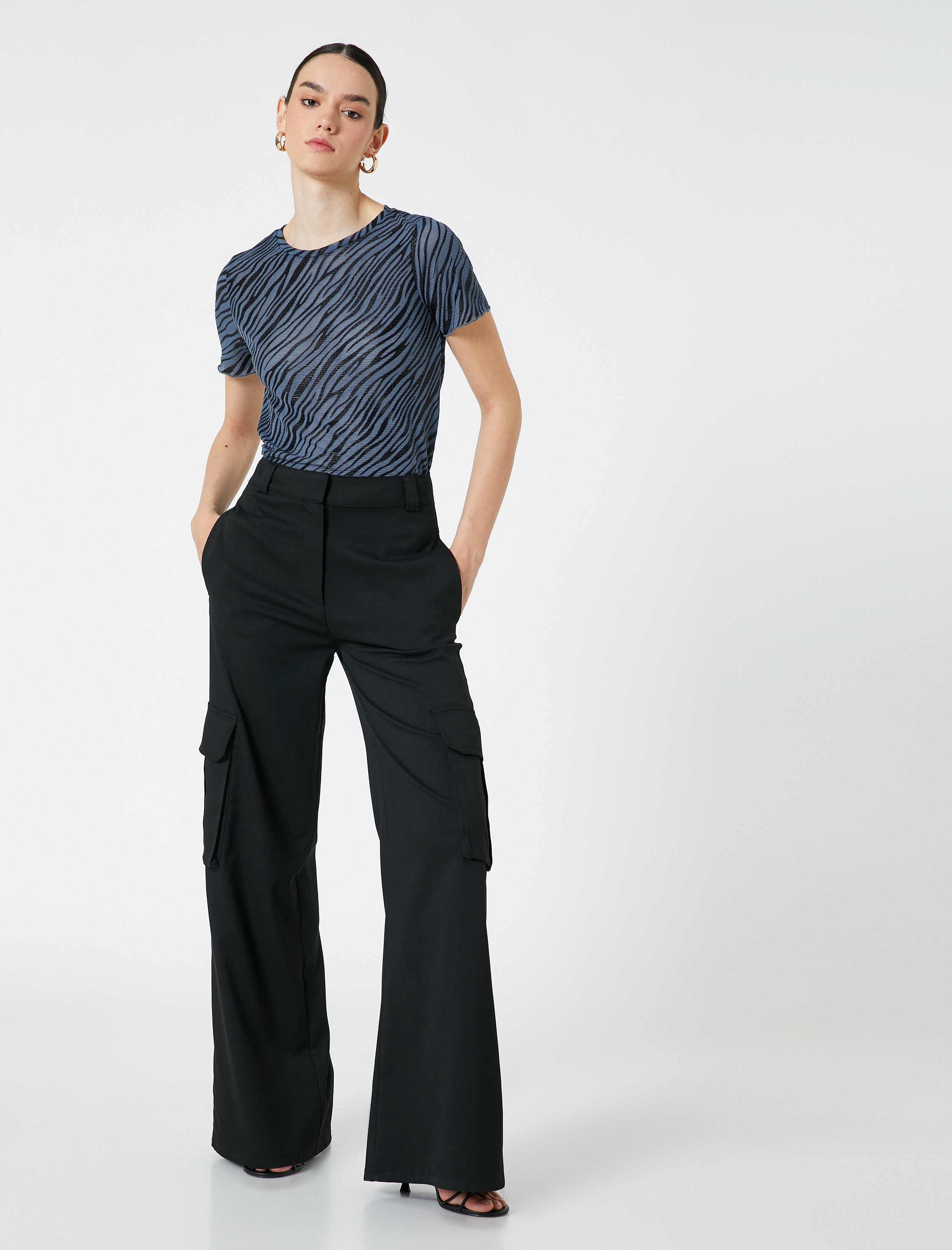   Zebra Desenli Tişört Kısa Kollu