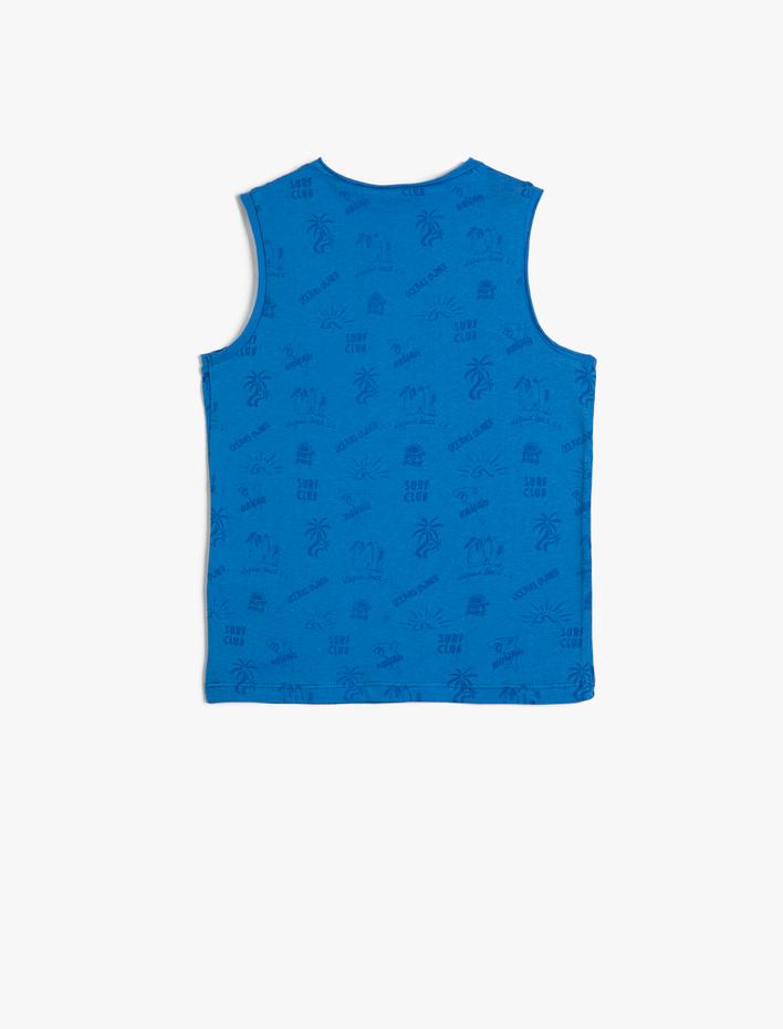 Erkek Çocuk Atlet Pamuklu Baskılı Yuvarlak Yaka