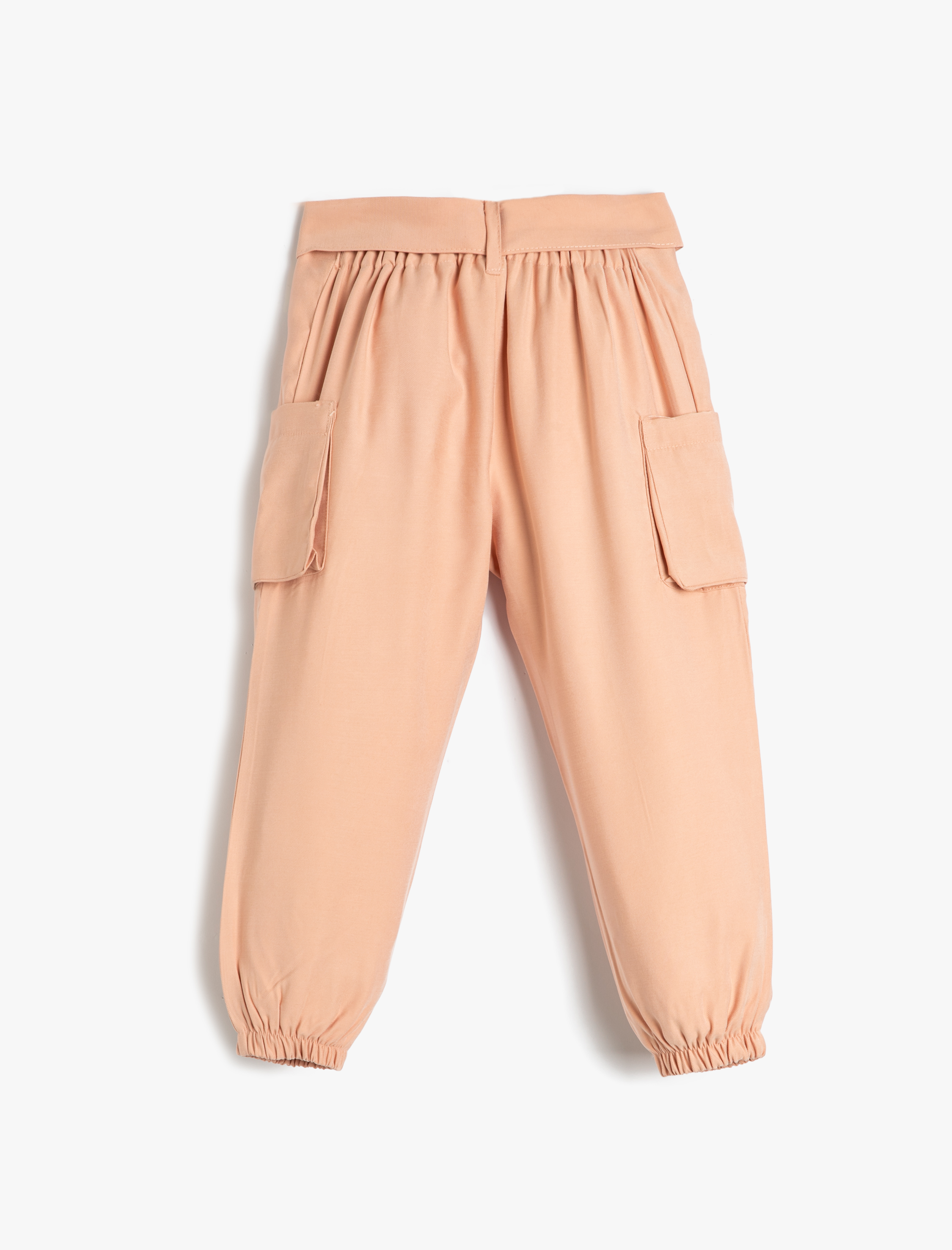  Kız Bebek Kargo Pantolon Jogger Kuşak Detaylı  Cepli