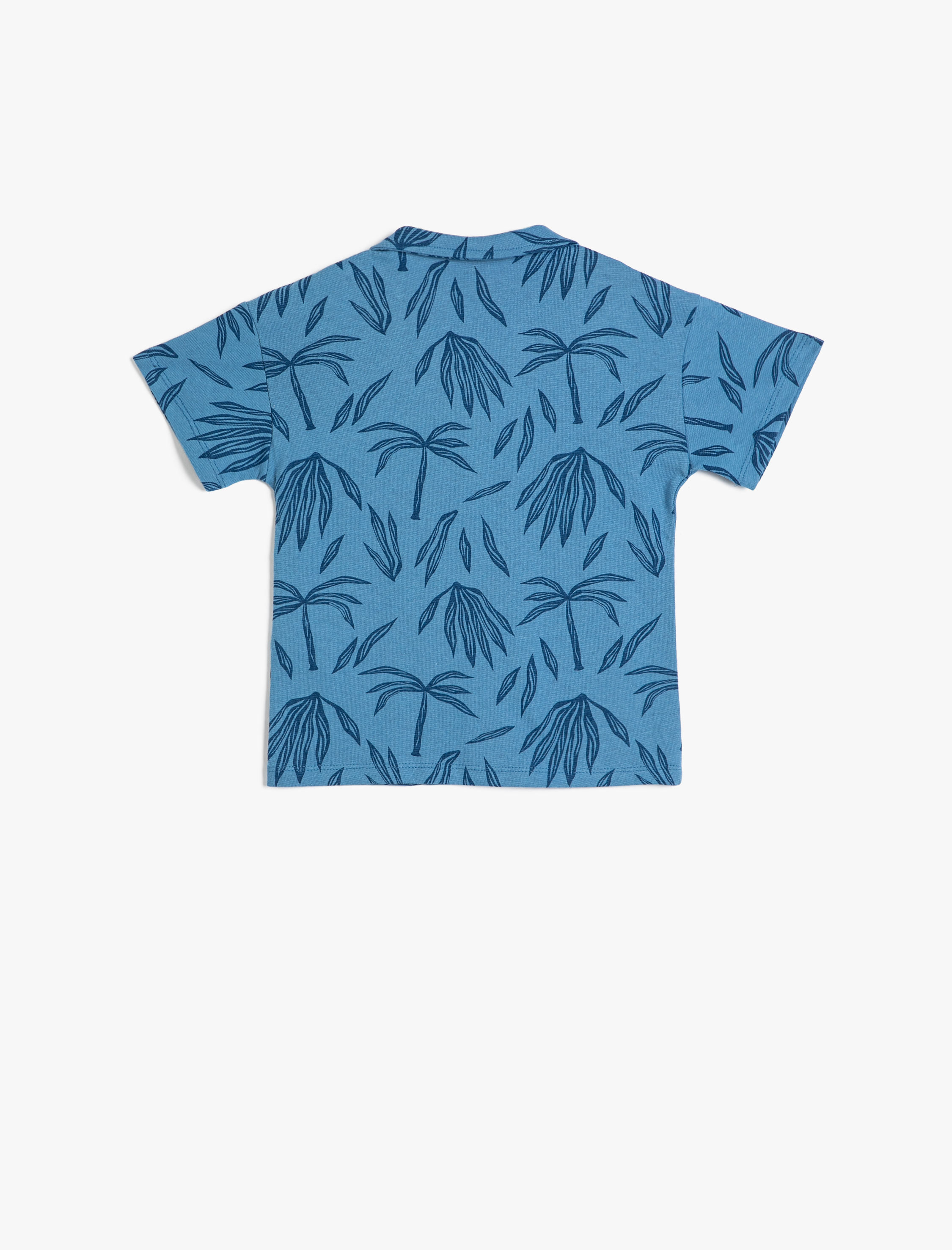  Erkek Bebek Gömlek Kısa Kollu Cep Detaylı Pamuklu