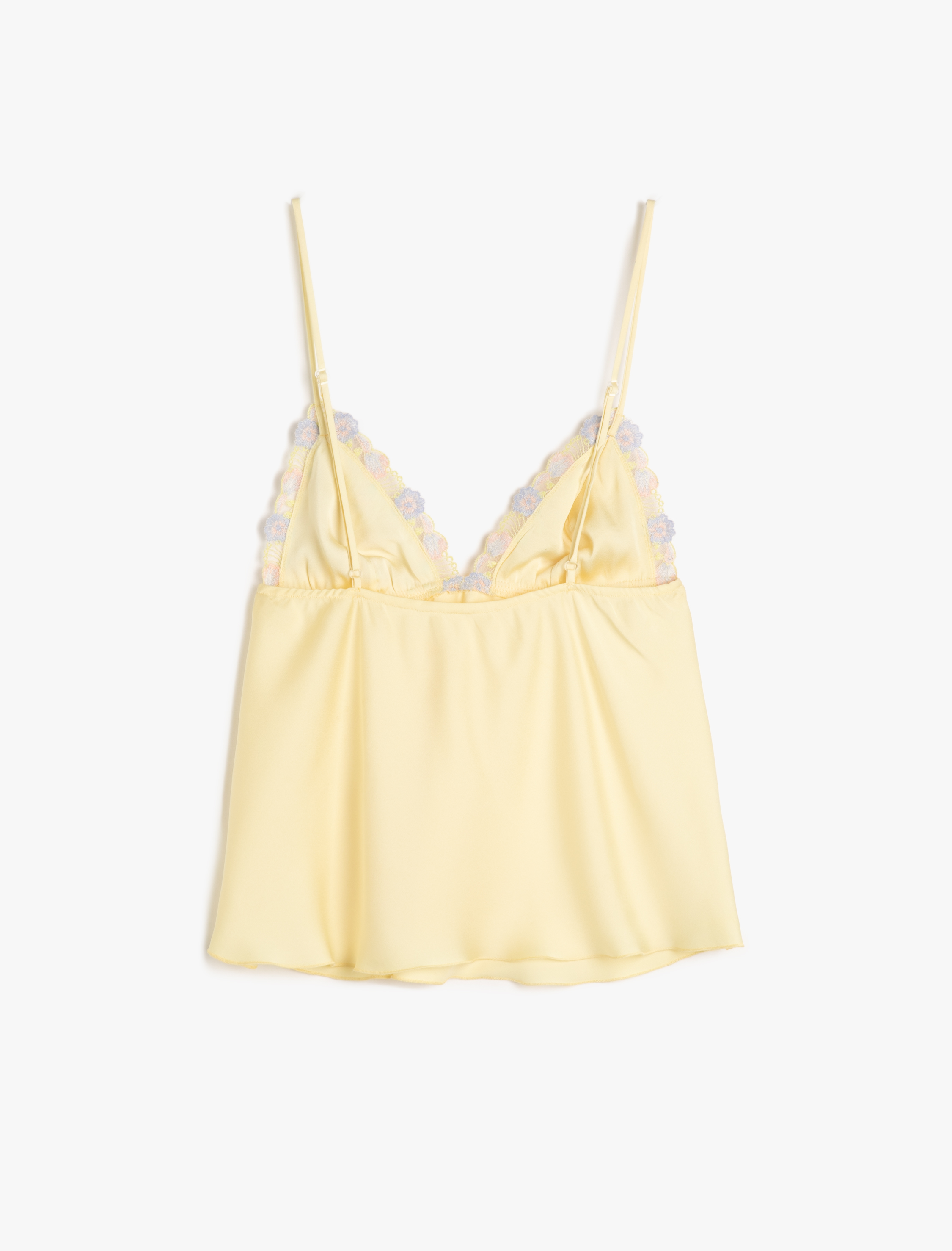   Pijama Üstü Çiçek Nakışlı İnce Askılı