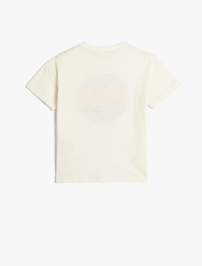 Erkek Çocuk Tişört Baskılı Kısa Kollu Bisiklet Yaka Pamuklu