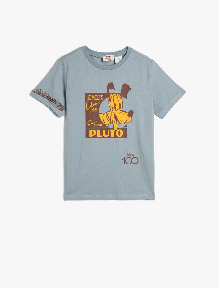 Erkek Çocuk Pluto Tişört Oversize Lisanslı Kısa Kollu Bisiklet Yaka Pamuklu