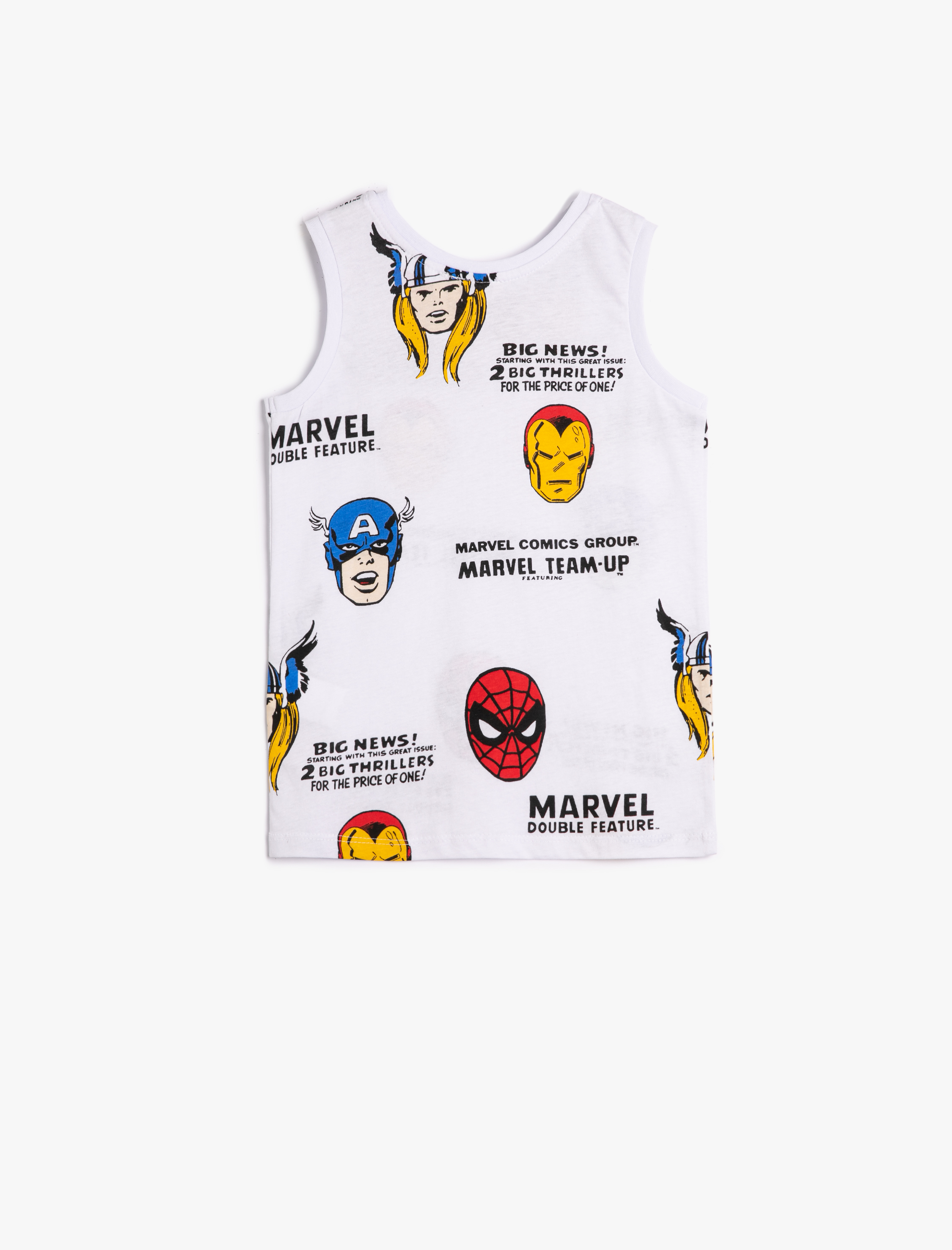  Erkek Çocuk Marvel Atlet Lisanslı Baskılı Kolsuz Bisiklet Yaka Pamuklu