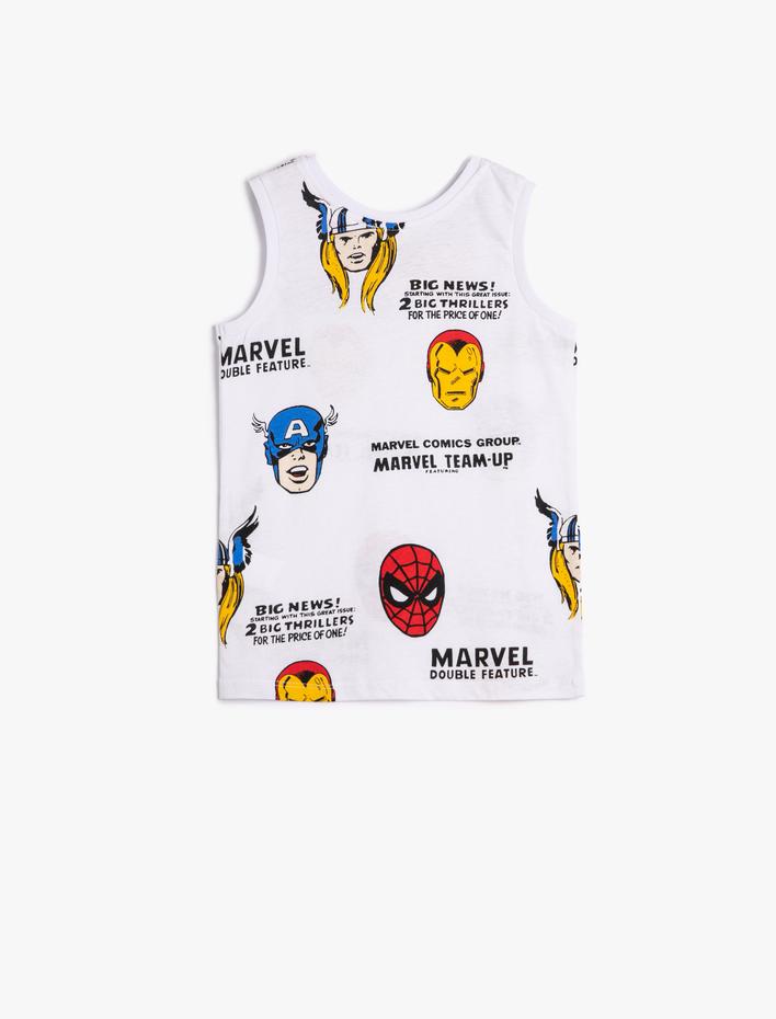 Erkek Çocuk Marvel Atlet Lisanslı Baskılı Kolsuz Bisiklet Yaka Pamuklu
