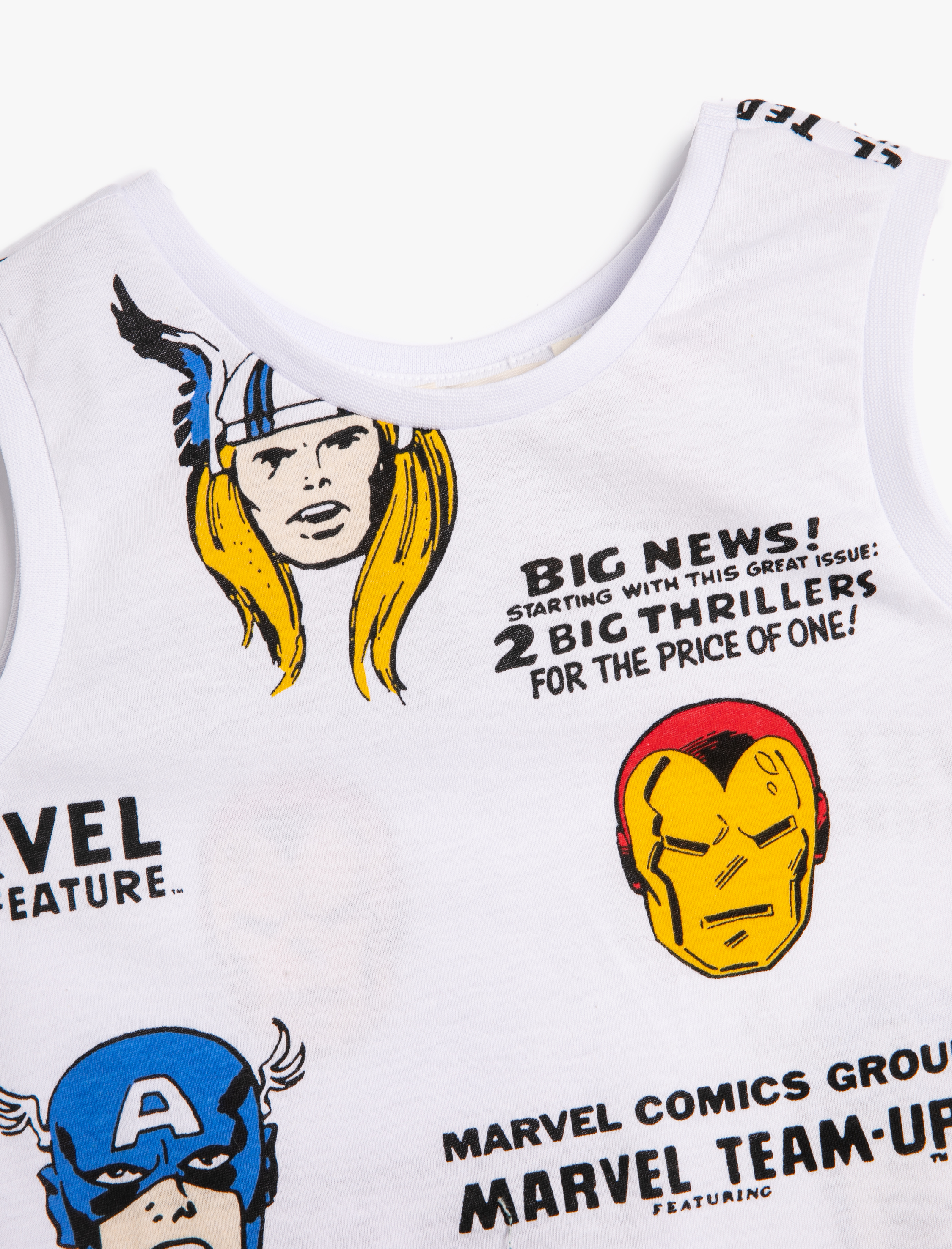  Erkek Çocuk Marvel Atlet Lisanslı Baskılı Kolsuz Bisiklet Yaka Pamuklu