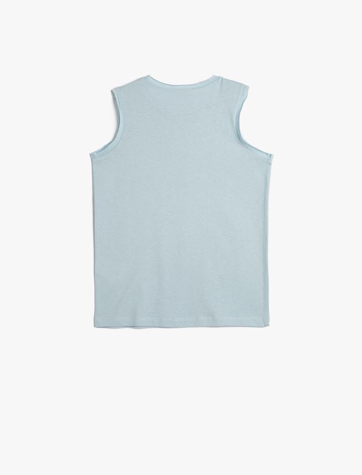 Erkek Çocuk Atlet Köpek Balığı Baskılı Kolsuz Pamuklu