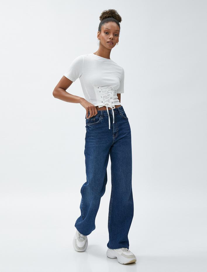  Korse Tişört Kısa Kollu Bisiklet Yaka