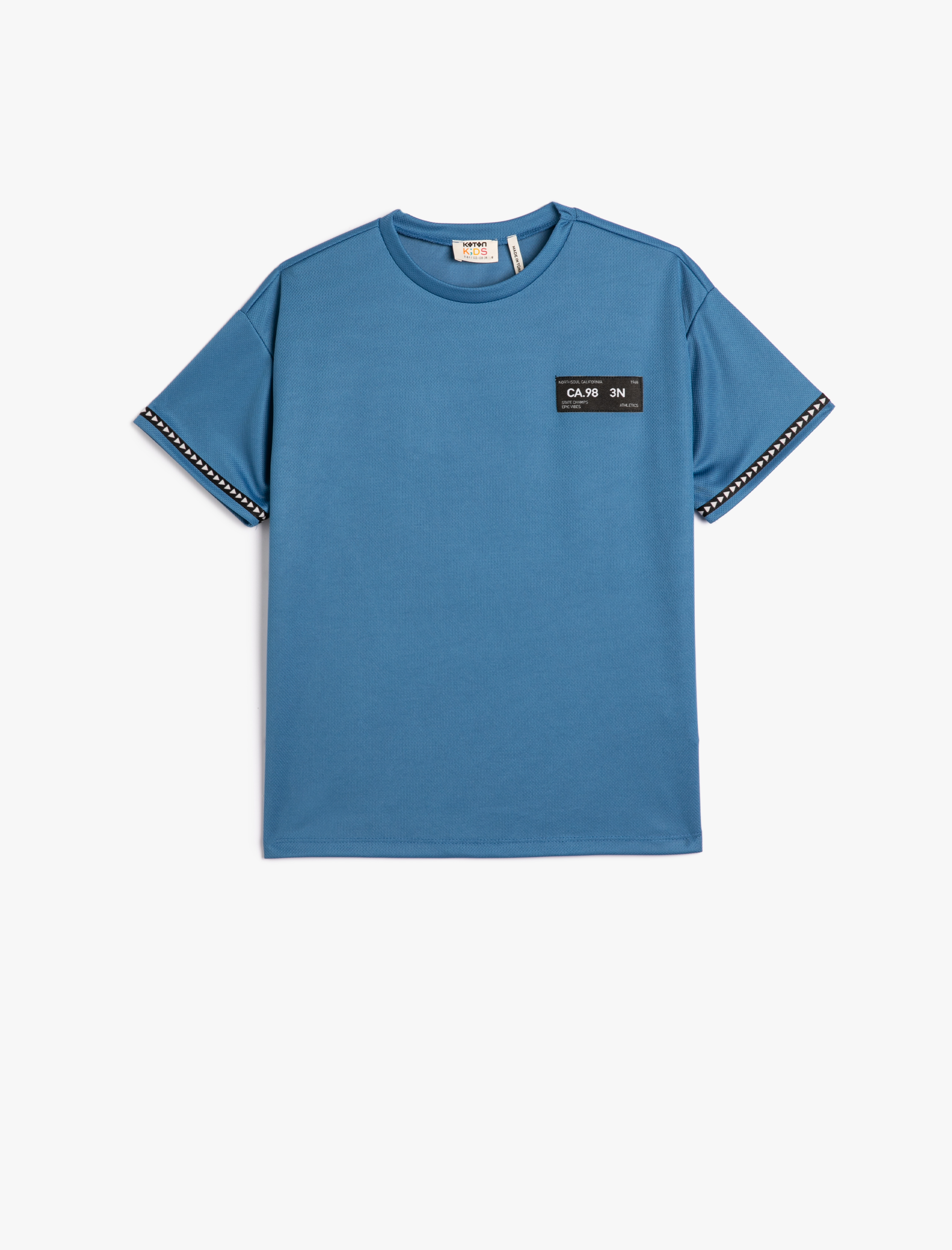  Erkek Çocuk Tişört Kısa Kollu Bisiklet Yaka Etiket Detaylı