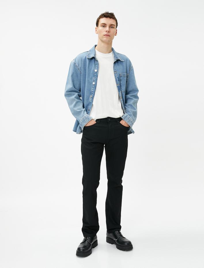  Straight Fit Boru Paça Kot Pantolon - Mark Jean