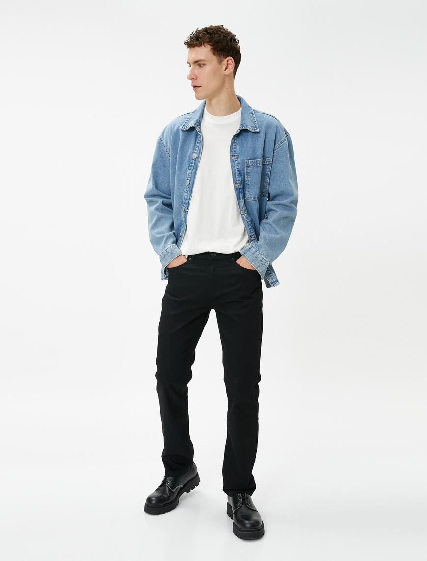   Straight Fit Boru Paça Kot Pantolon - Mark Jean