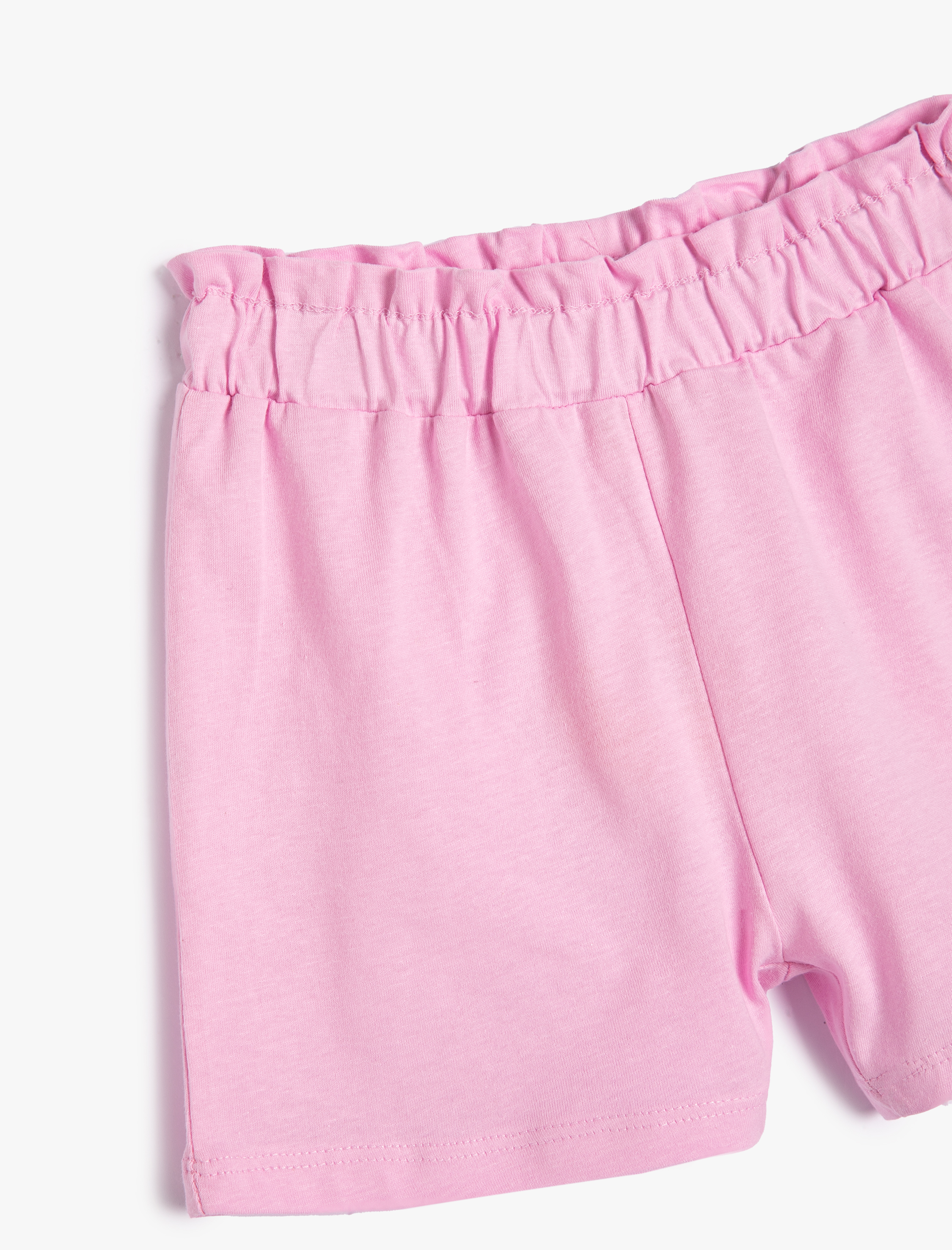 Kız Bebek Şort Basic Beli Lastikli Pamuklu