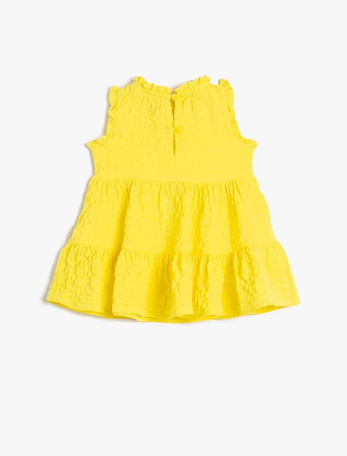 Kız Bebek Elbise Mini Fırfırlı Kolsuz Bisiklet Yaka