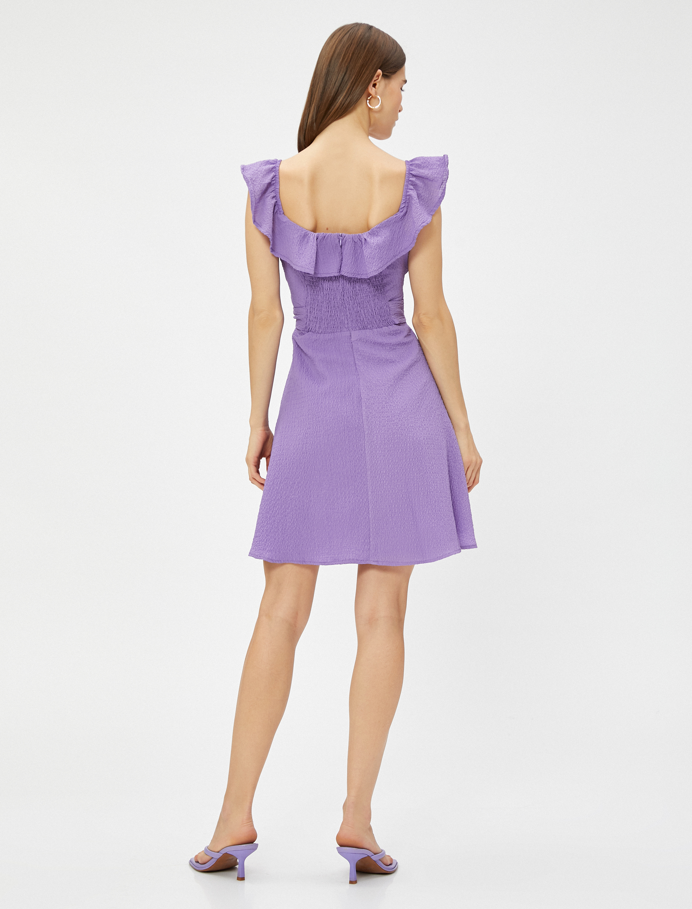   Mini Fırfırlı Kloş Elbise Gipeli