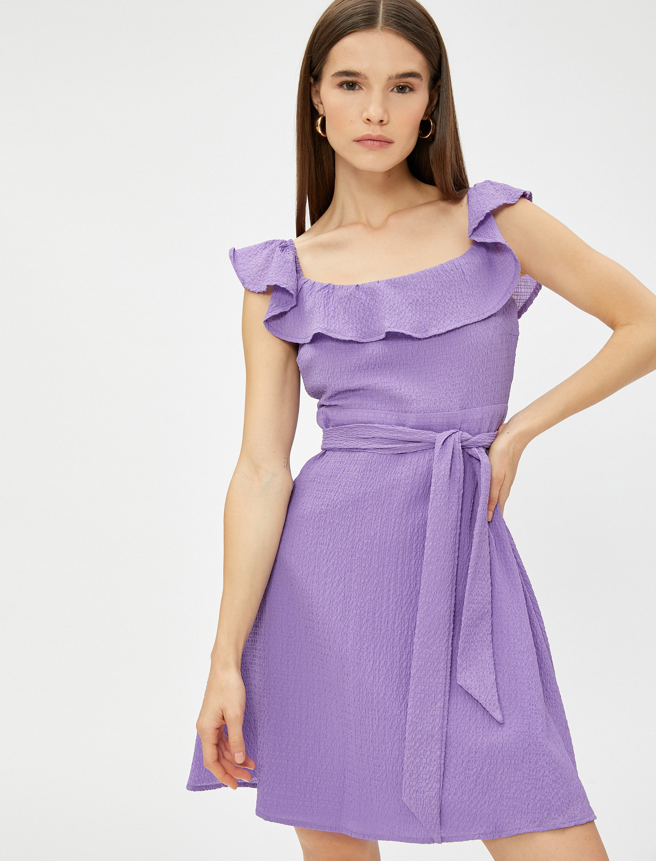   Mini Fırfırlı Kloş Elbise Gipeli