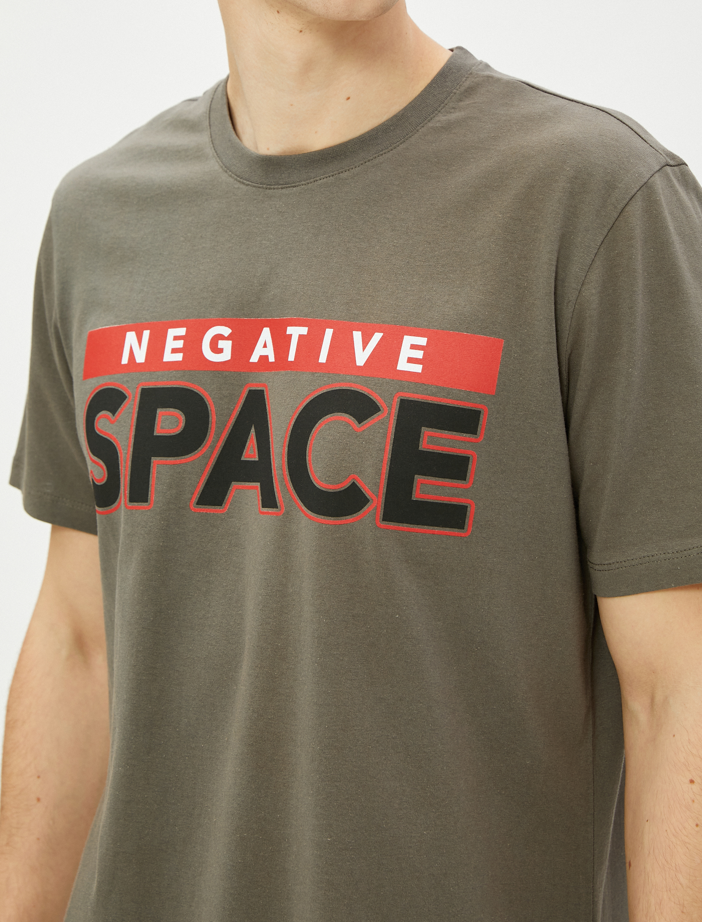   Slogan Baskılı Tişört Bisiklet Yaka Kısa Kollu Pamuklu