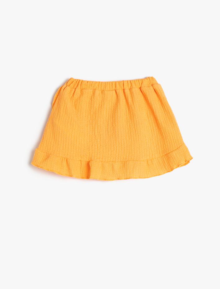 Kız Bebek Etek Fırfırlı Anvelop Beli Lastikli Dokulu