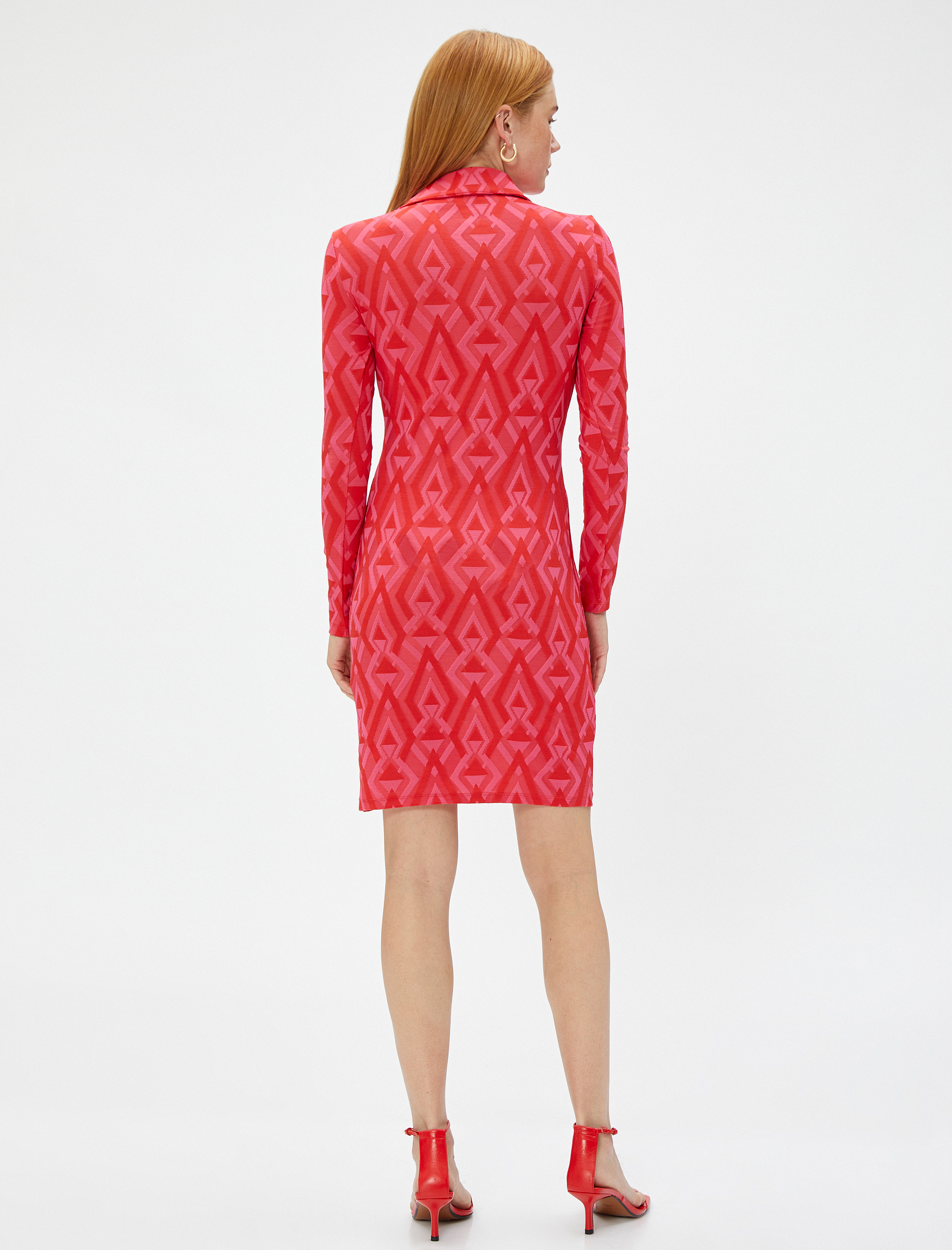   Mini Gömlek Elbise Uzun Kollu Slim Fit