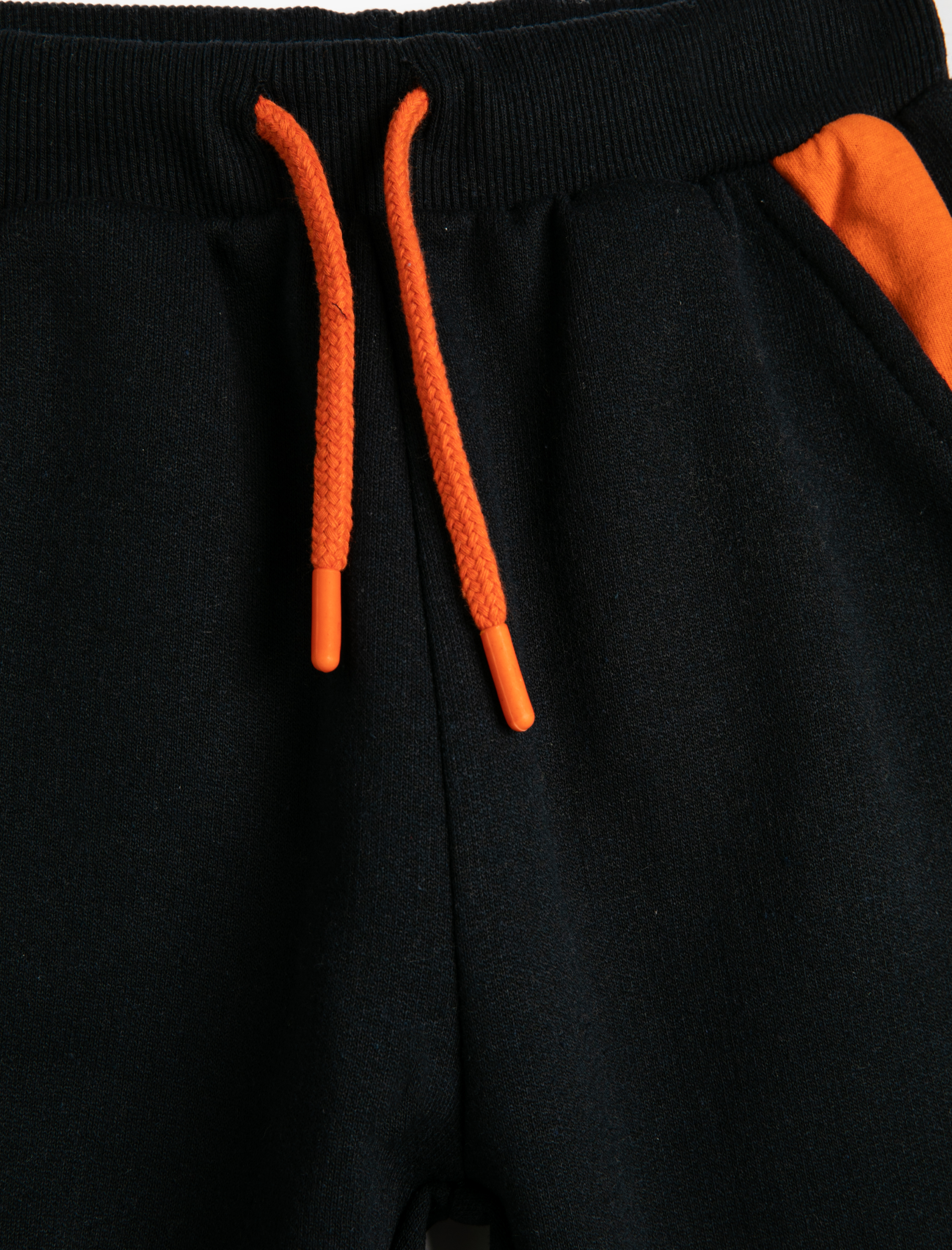  Erkek Çocuk Jogger Eşofman Altı Beli Bağlamalı Renk Kontrastlı Cepli