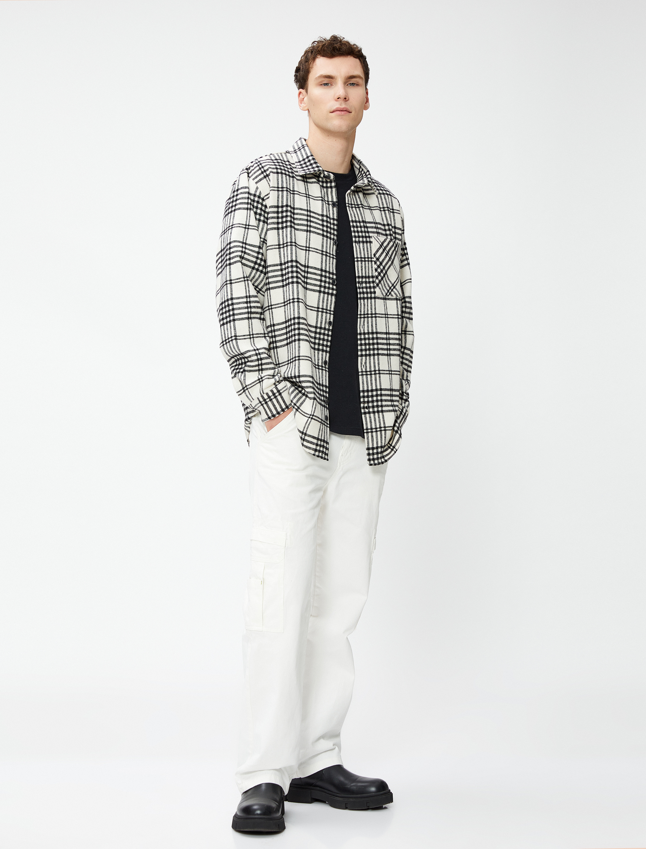   Oduncu Gömleği Klasik Yaka Cep Detaylı Uzun Kollu