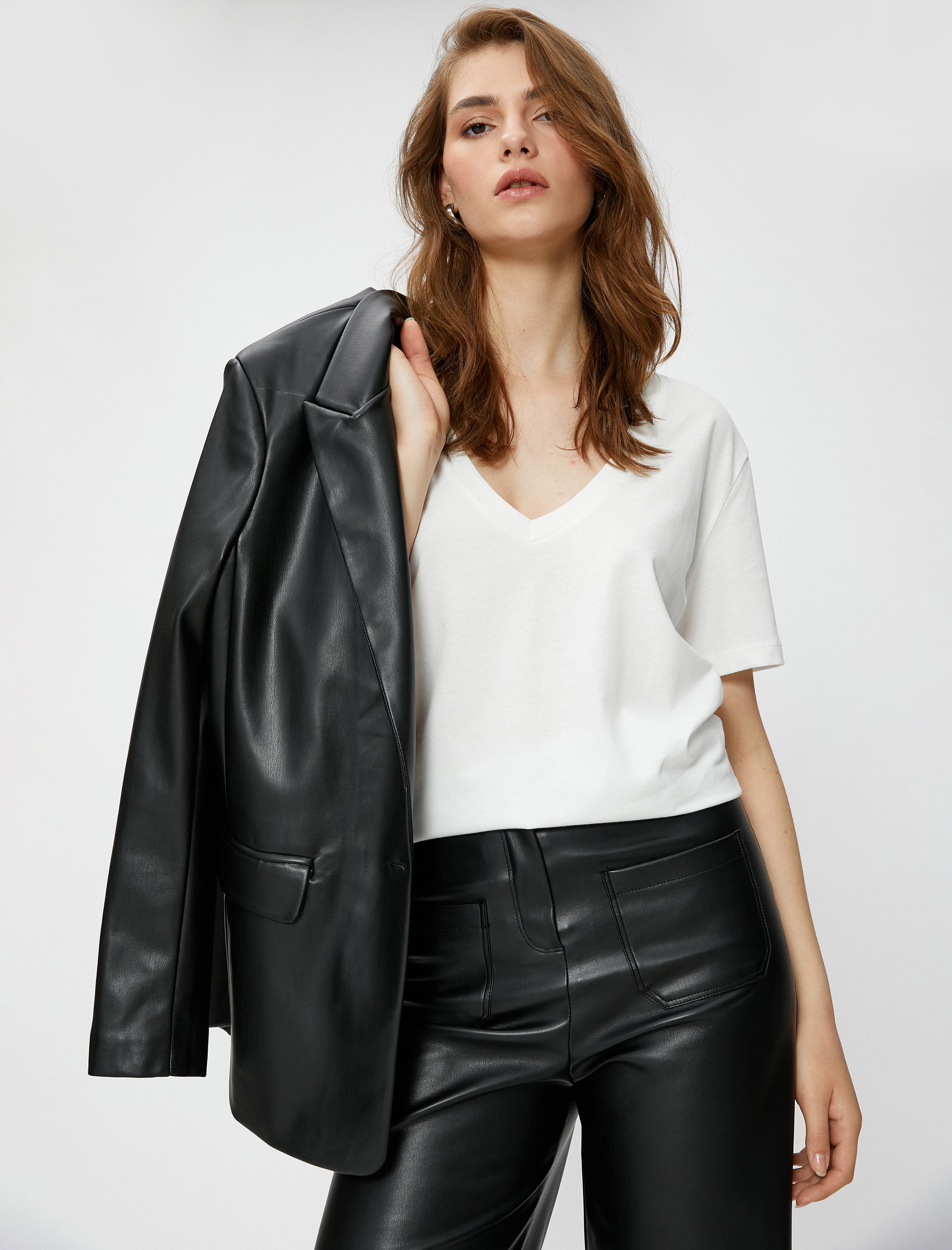   Pamuklu Basic Tişört V Yaka Kısa Kollu