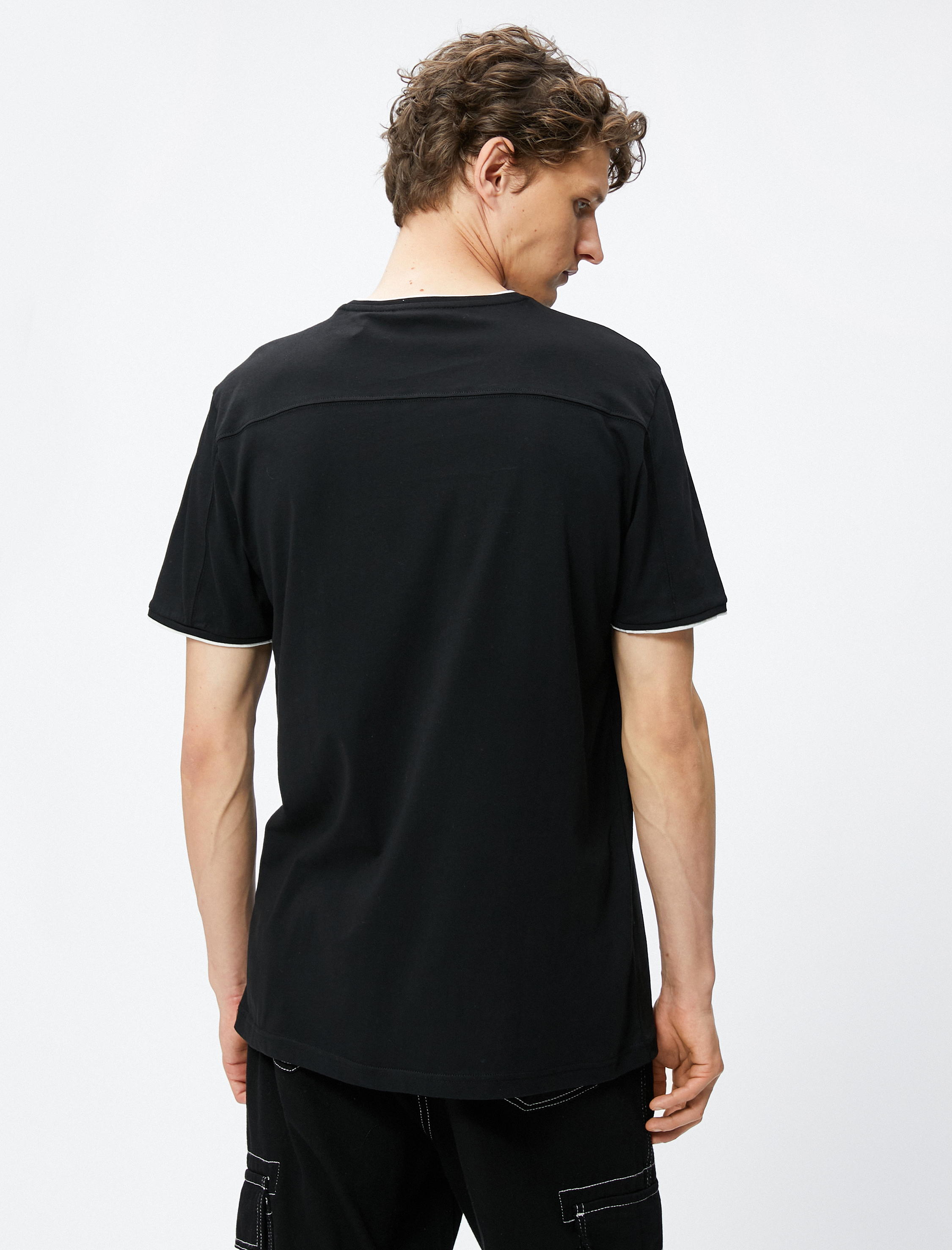   Basic Tişört Bisiklet Yaka Kısa Kollu Pamuklu