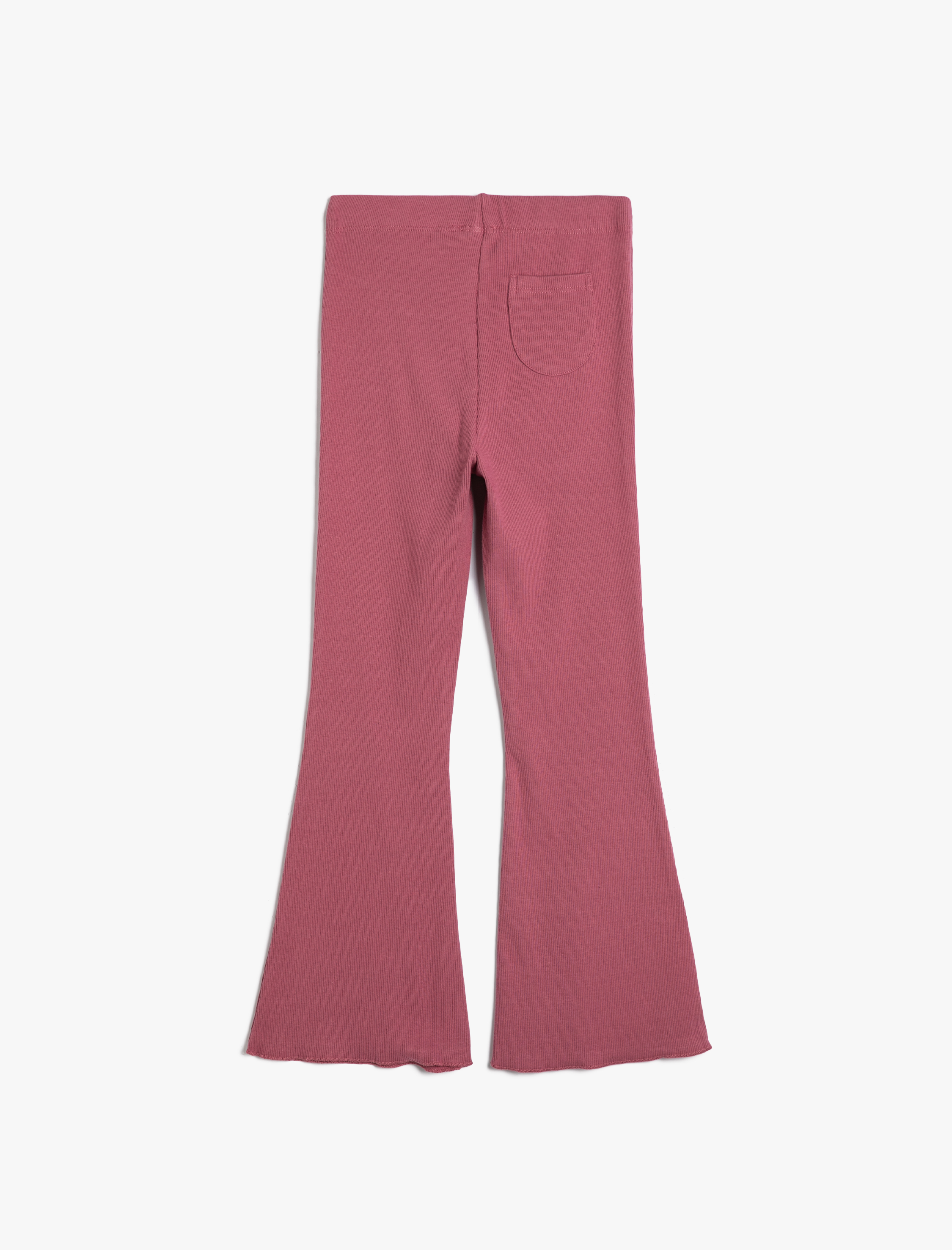 Kız Çocuk Basic İspanyol Paça Pantolon Beli Lastikli Fitilli Pamuklu