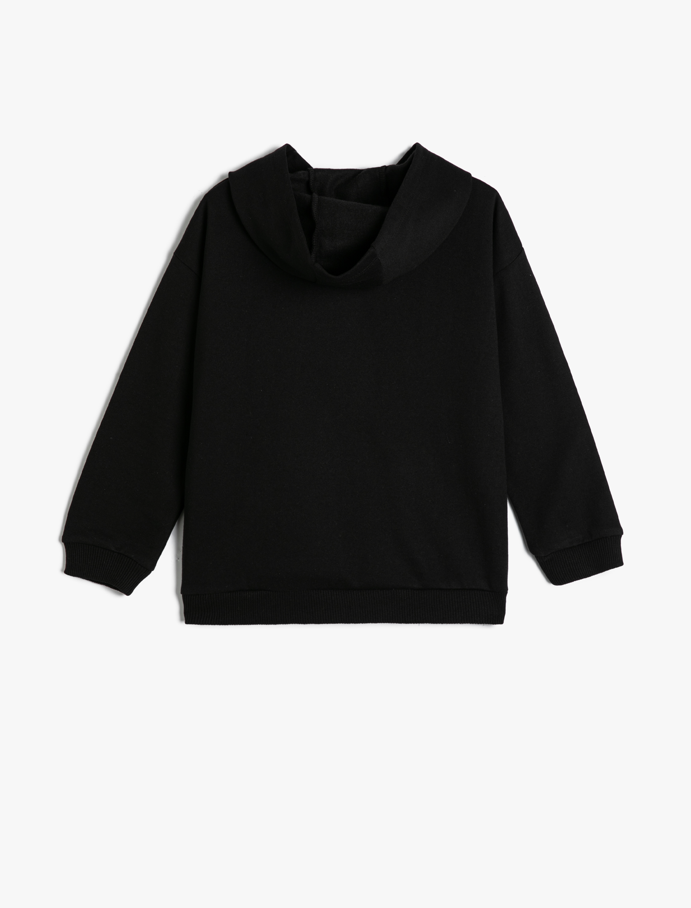  Kız Çocuk Kapşonlu Sweat Şardonlu Kolej Temalı Baskılı Şardonlu