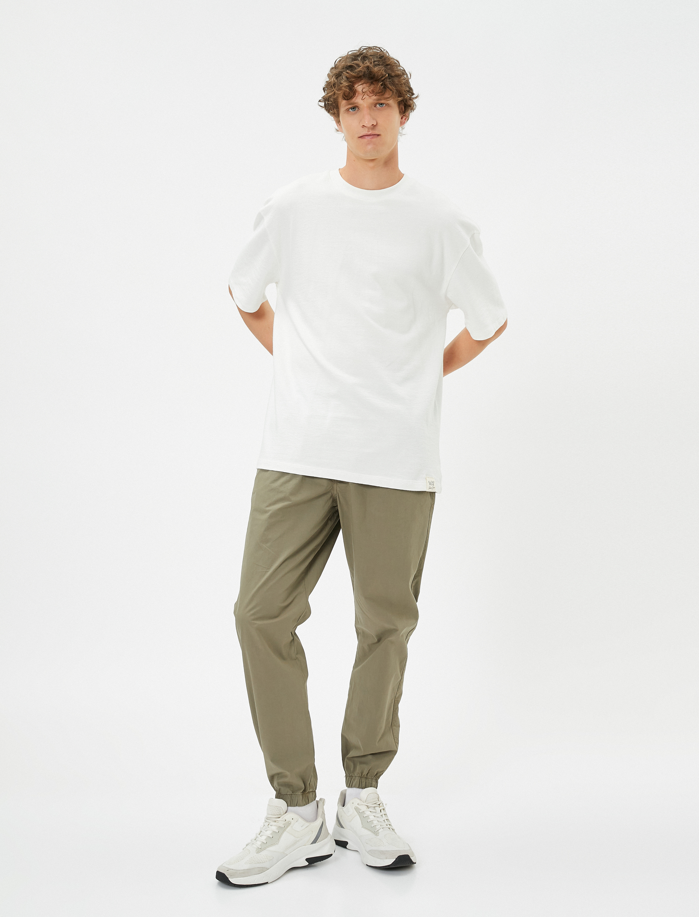   Jogger Pantolon Beli Bağcıklı Cep Detaylı Pamuklu