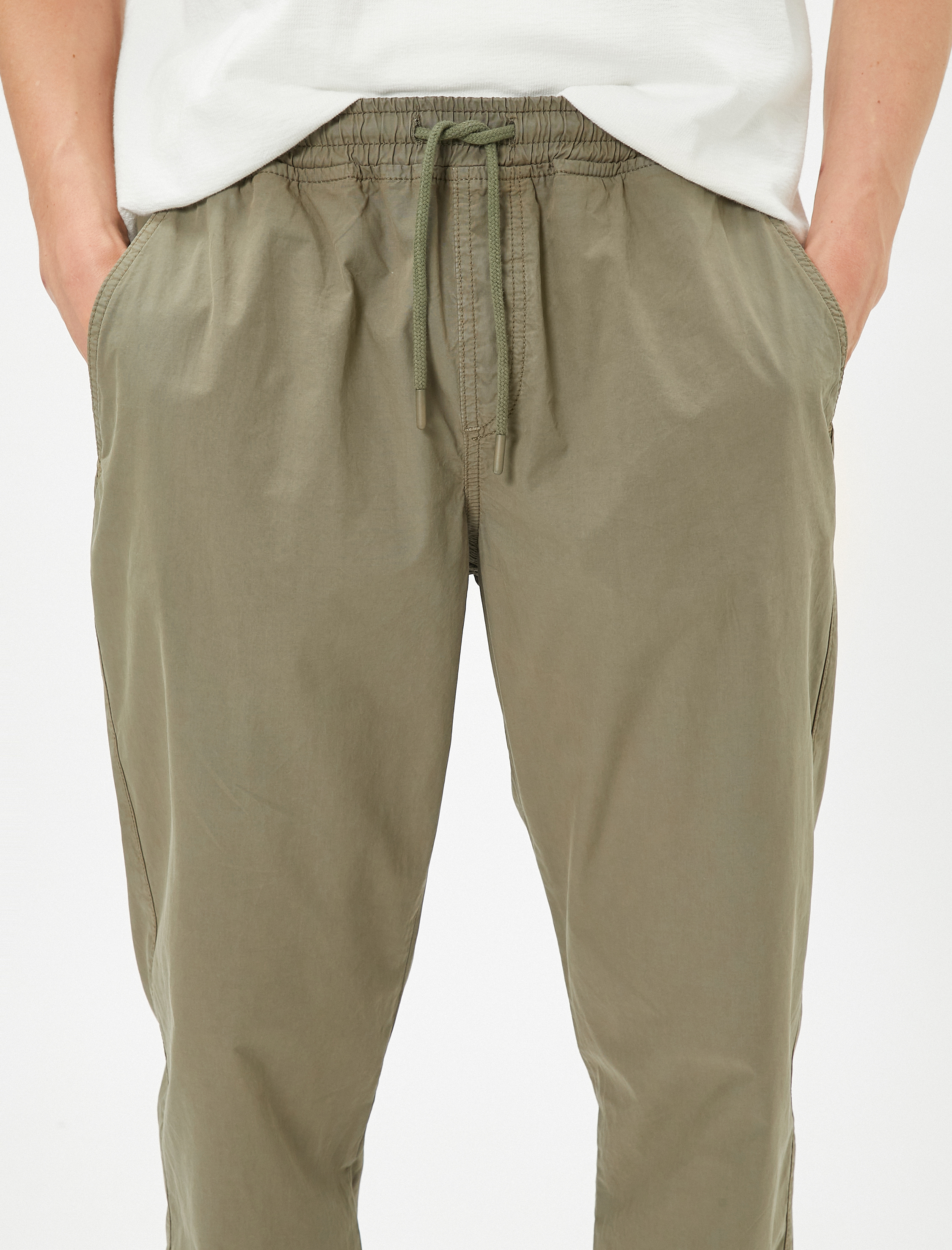   Jogger Pantolon Beli Bağcıklı Cep Detaylı Pamuklu