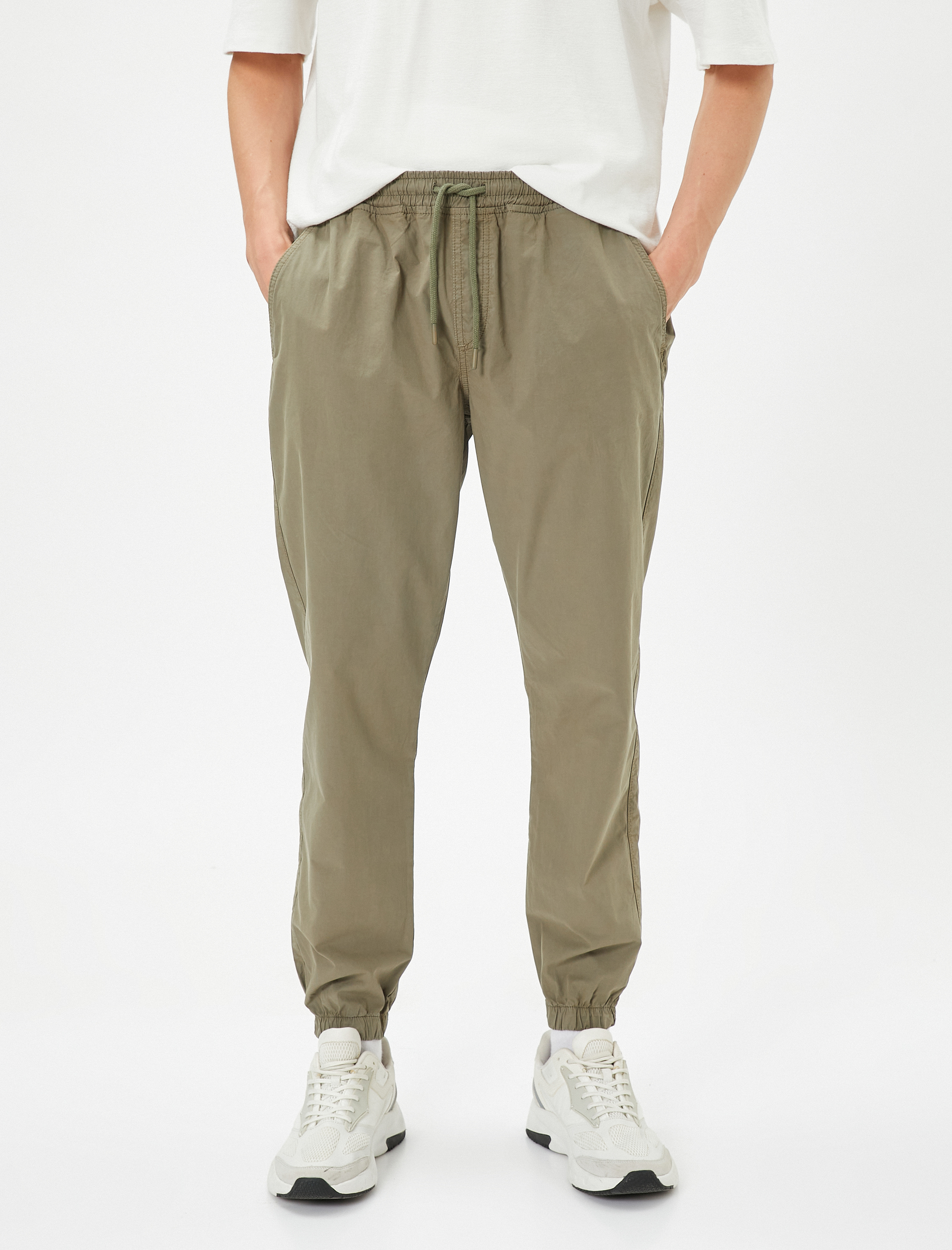   Jogger Pantolon Beli Bağcıklı Cep Detaylı Pamuklu