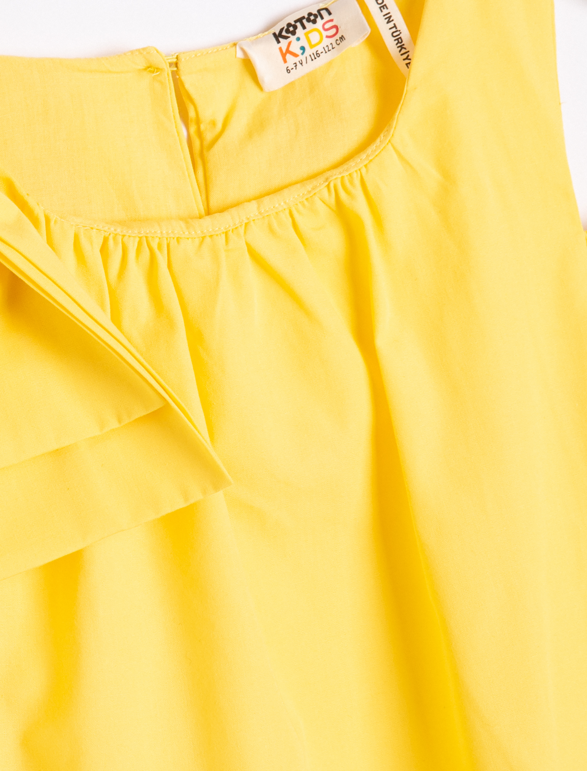  Kız Çocuk Elbise Fiyonk Detaylı Pencere Detaylı Yuvarlak Yaka Pamuklu