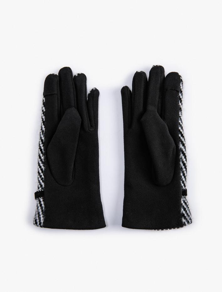 Kadın Peluş Eldiven Kemer Detaylı