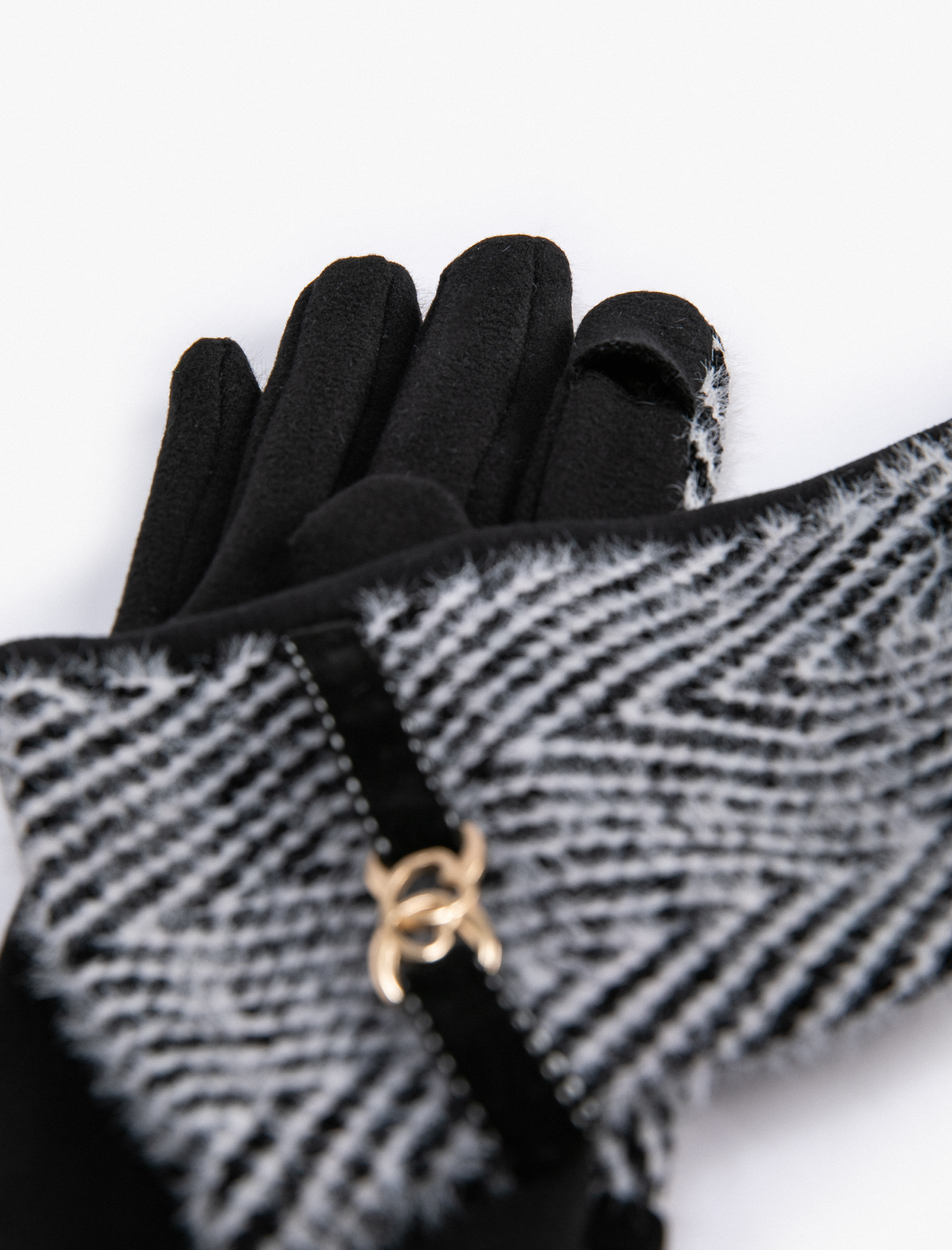  Kadın Peluş Eldiven Kemer Detaylı