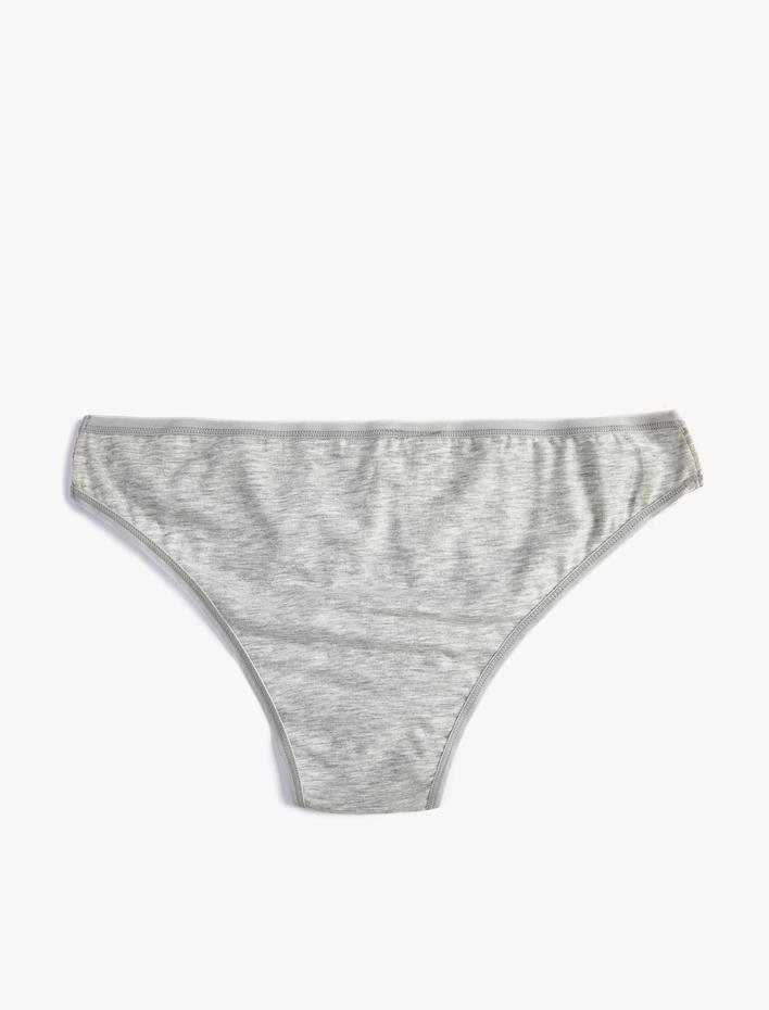  Slogan Baskılı Külot Brief Normal Bel