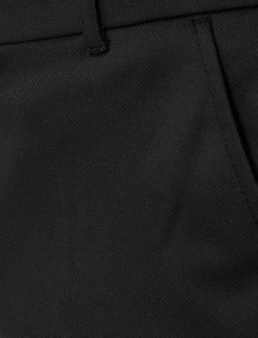   Klasik Pantolon Dar Kesim Cep Detaylı Düğmeli