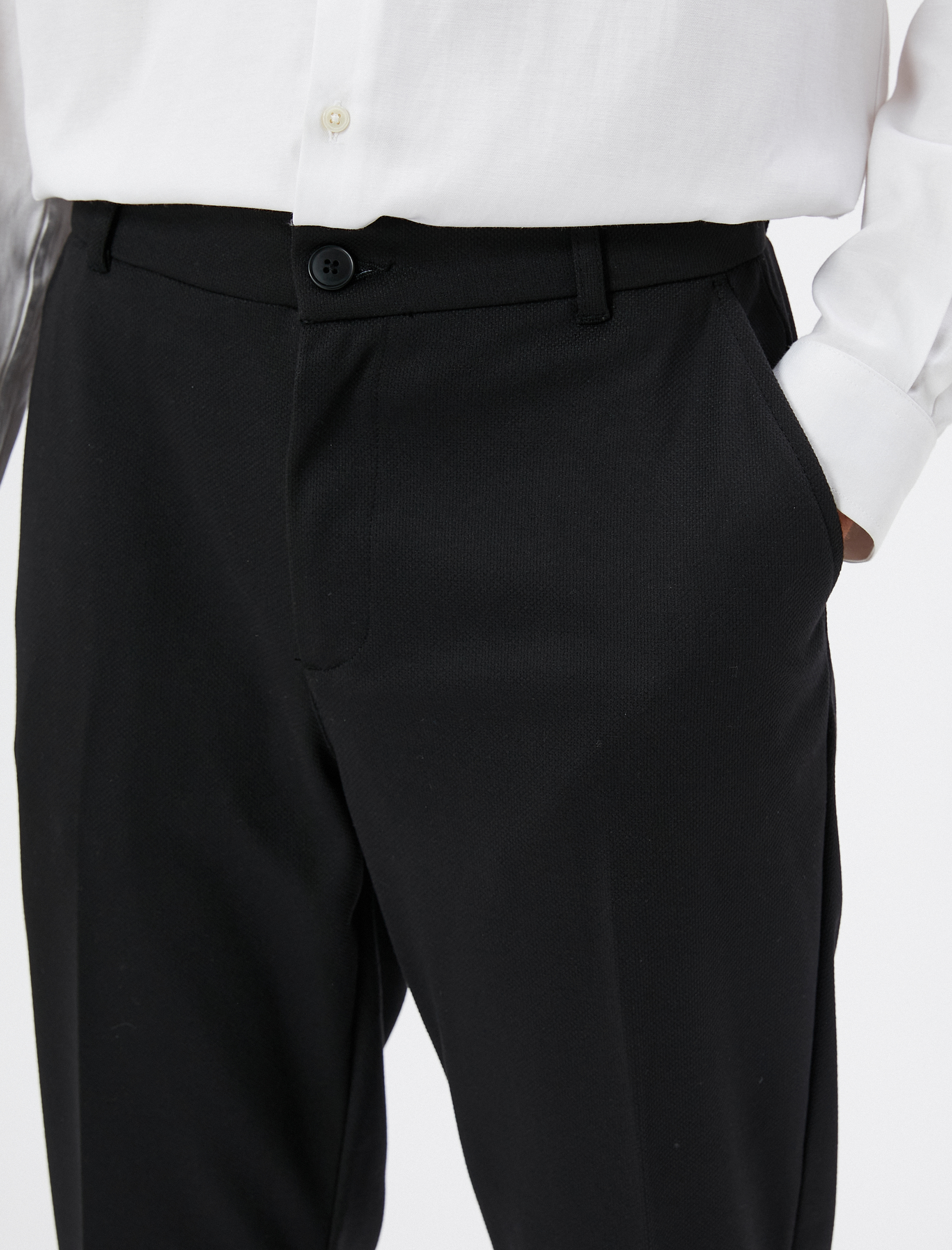   Klasik Pantolon Dar Kesim Cep Detaylı Düğmeli