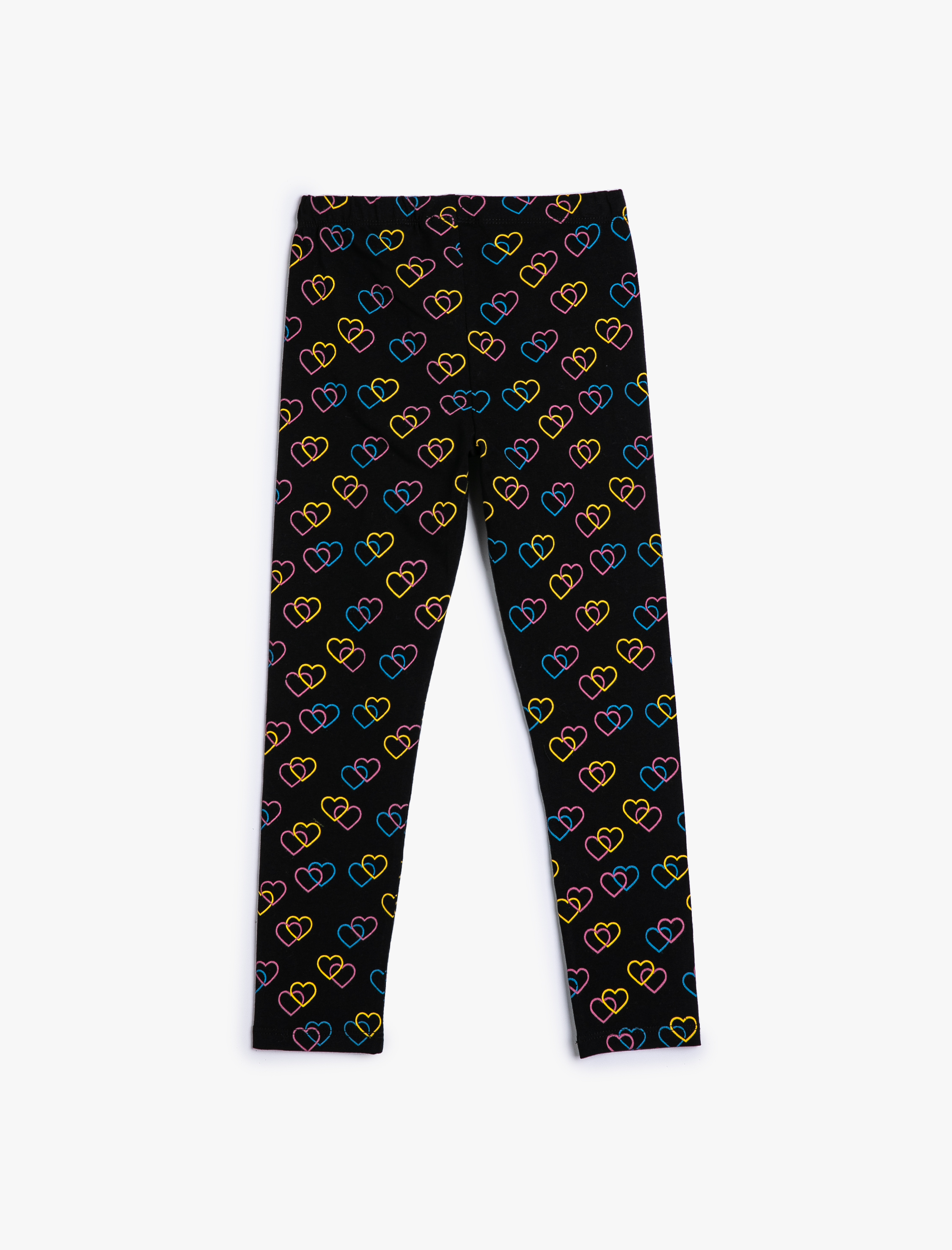  Kız Çocuk Kalpli Tayt Beli Lastikli Pamuklu