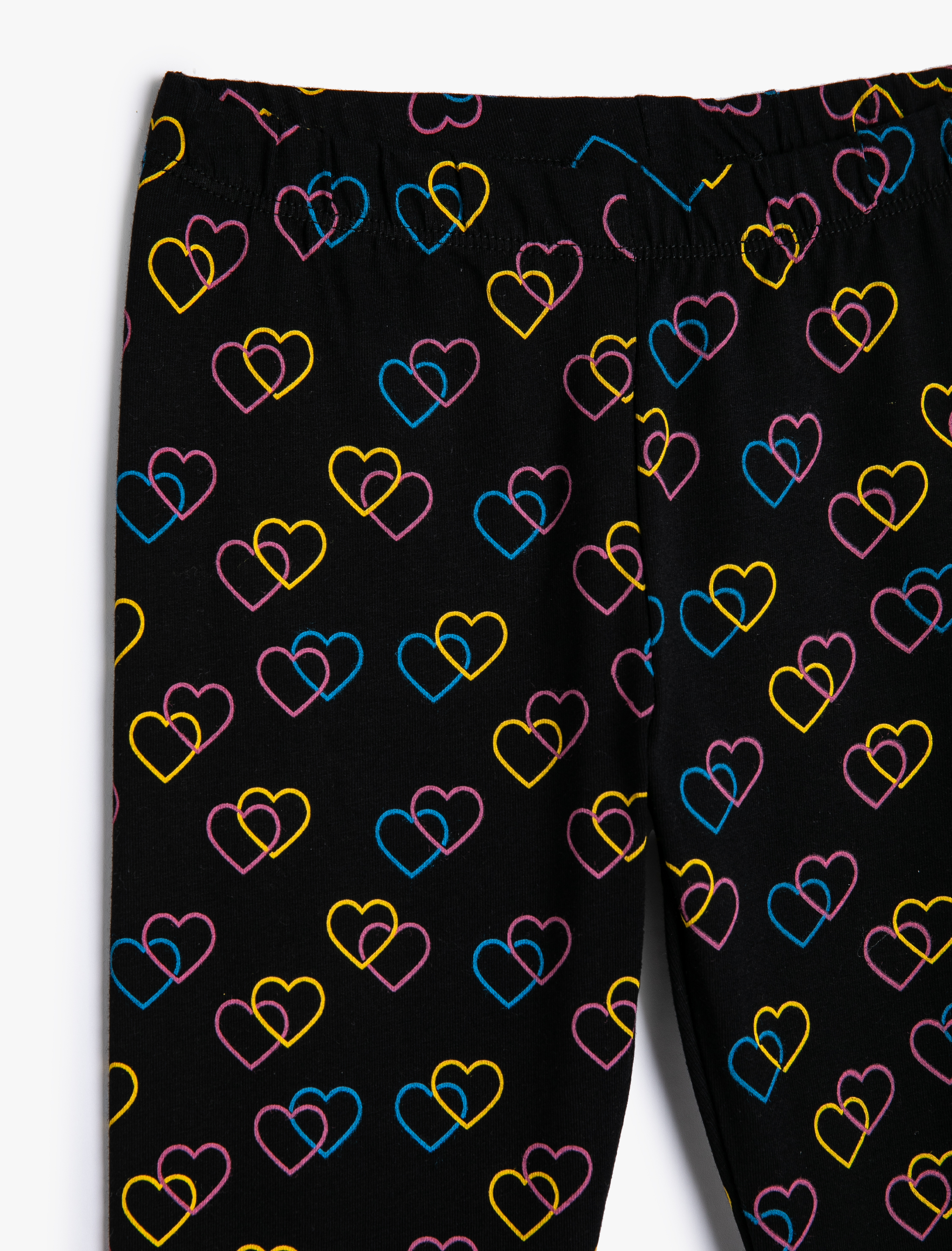  Kız Çocuk Kalpli Tayt Beli Lastikli Pamuklu