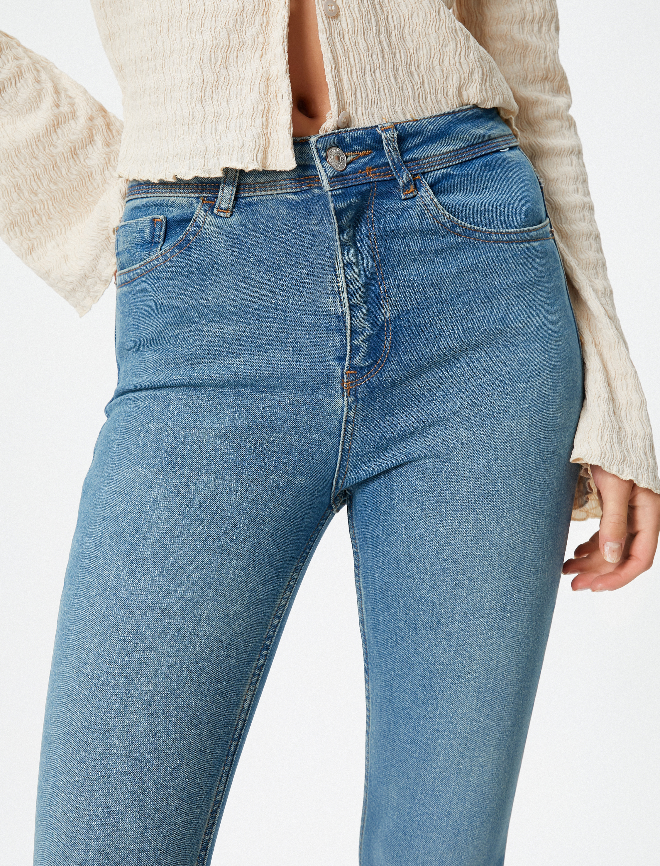   Yüksek Bel Kot Pantolon Dar Paça - Carmen Jeans