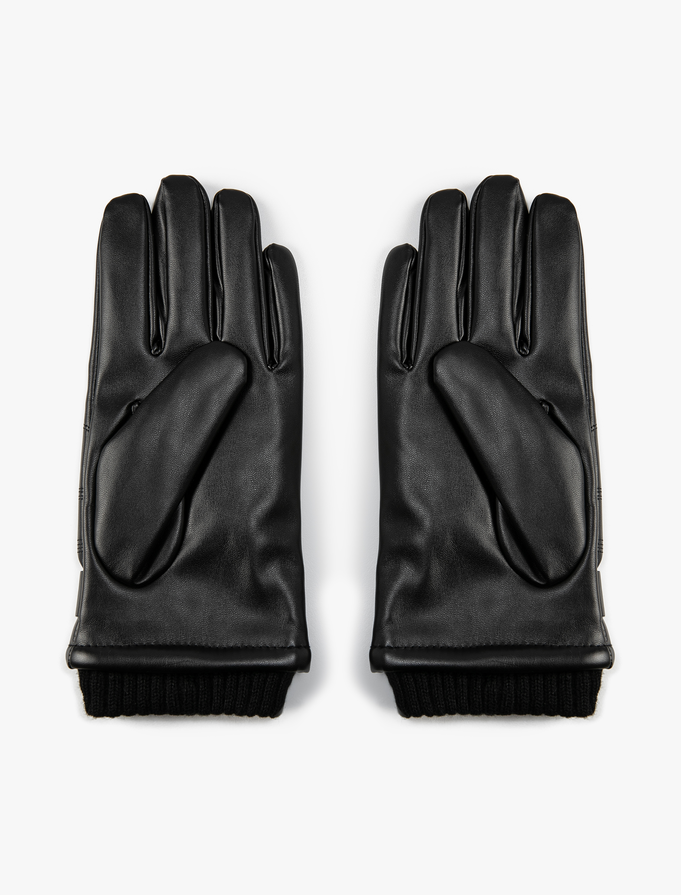  Erkek Deri Görünümlü Eldiven Çıtçıt Düğmeli