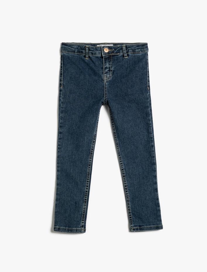 Kız Çocuk Kot Pantolon Dar Paça Pamuklu Modal Kumaş Karışımlı - Skinny Jean