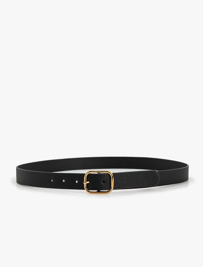 Kadın Kemer Suni Deri Dikdörtgen Metal Tokalı